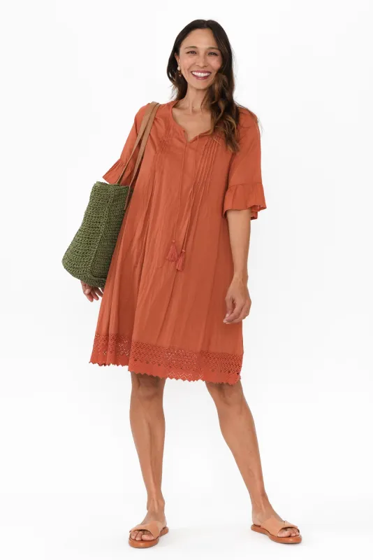 Cayman Rust Cotton Tunic Dress sold by Blue Bungalow