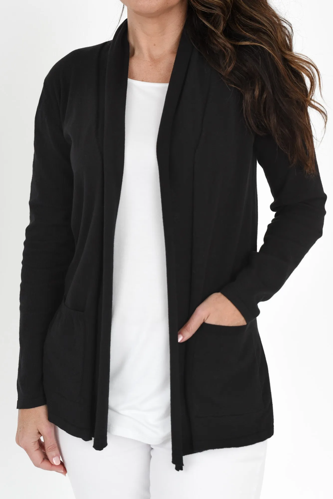 Cally Black Cotton Pocket Cardigan sold by Blue Bungalow product image thumbnail 5