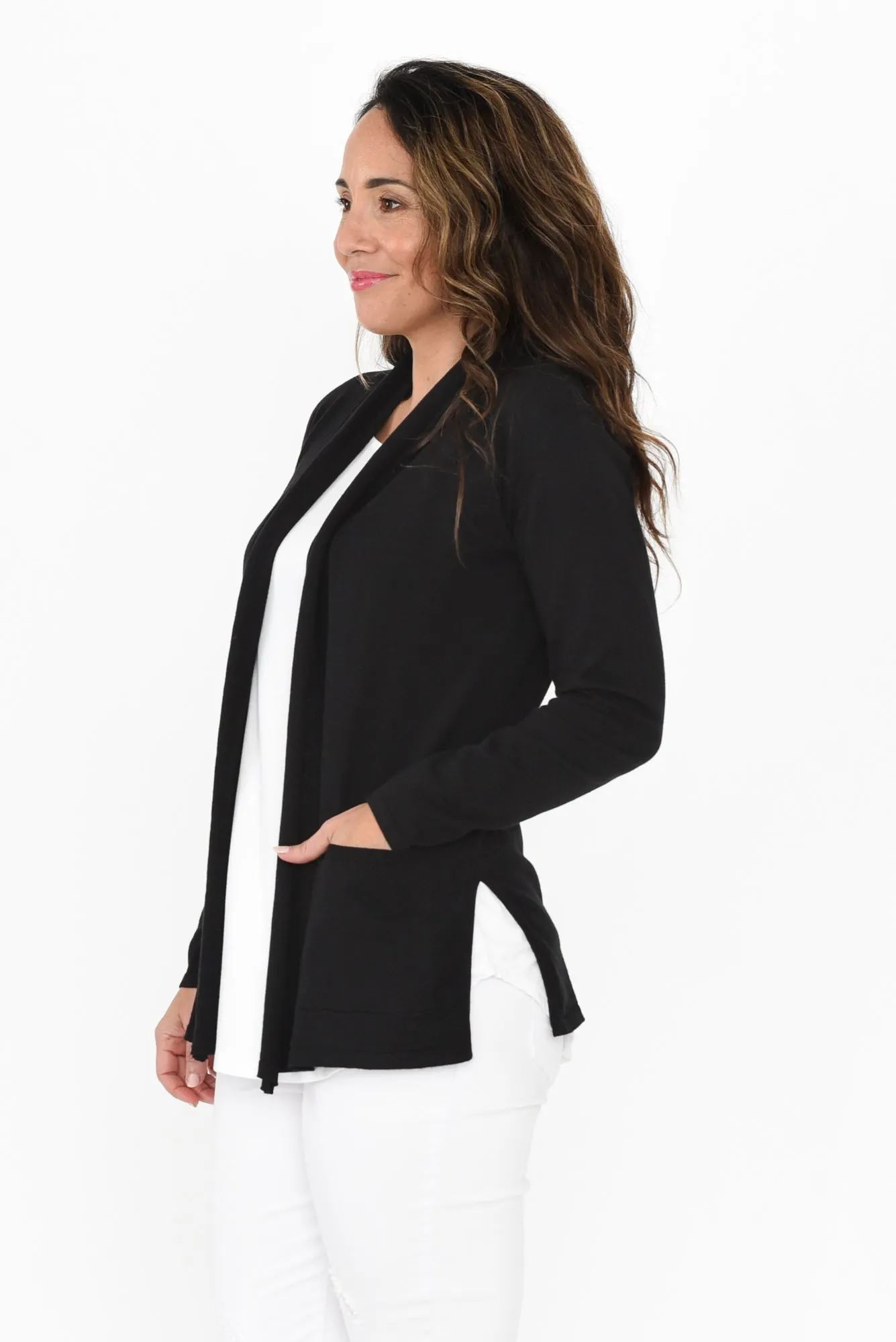 Cally Black Cotton Pocket Cardigan sold by Blue Bungalow product image thumbnail 3