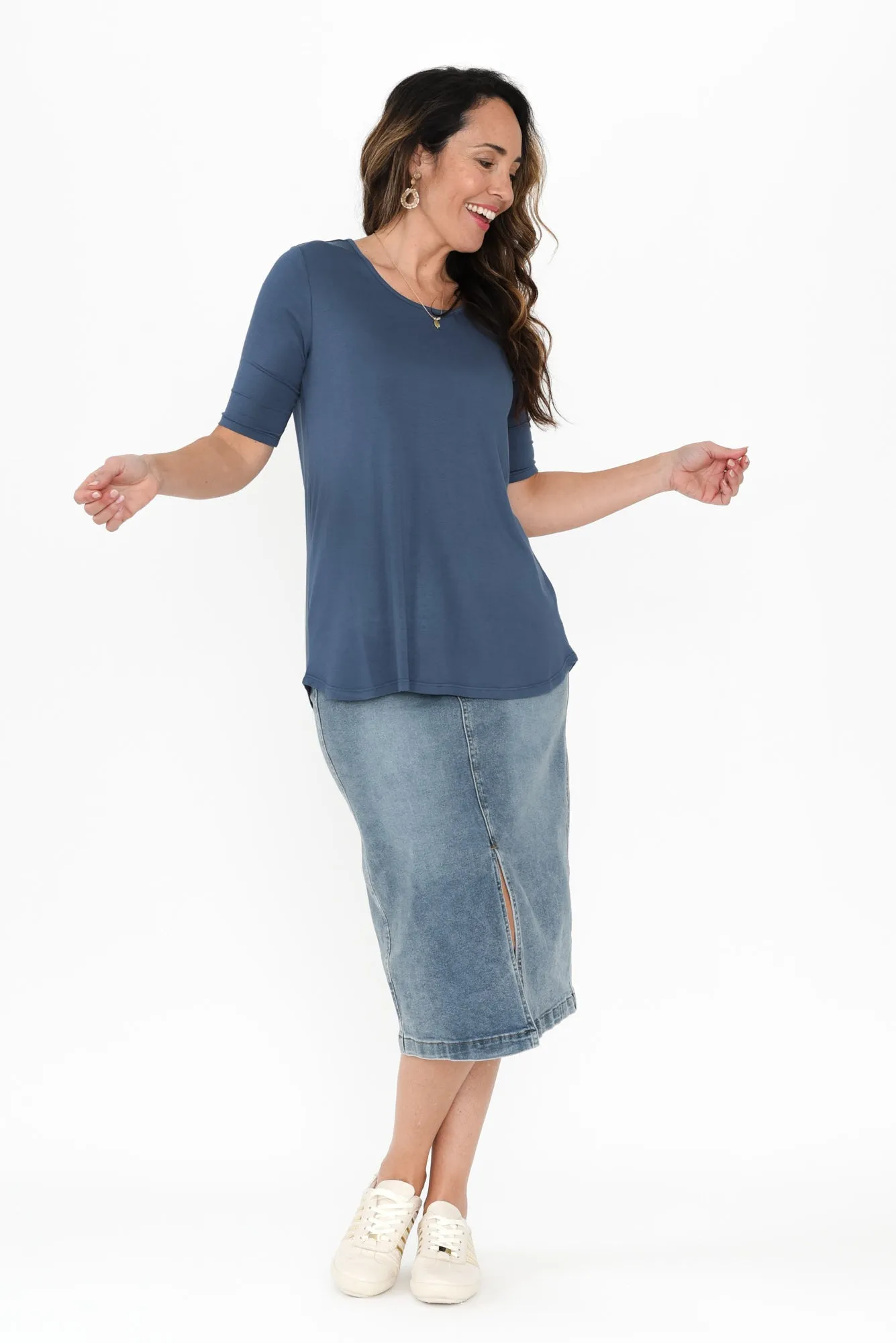 Maya Blue Half Sleeve Tee sold by Blue Bungalow product image thumbnail 2