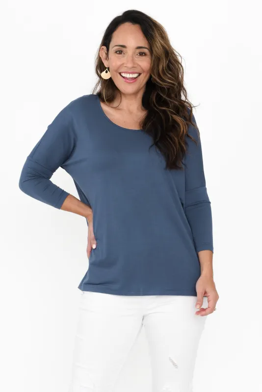 Blue Milan 3/4 Sleeve Top sold by Blue Bungalow