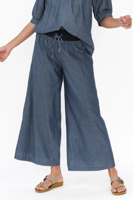 Ria Steel Cotton Drawstring Pants sold by Blue Bungalow