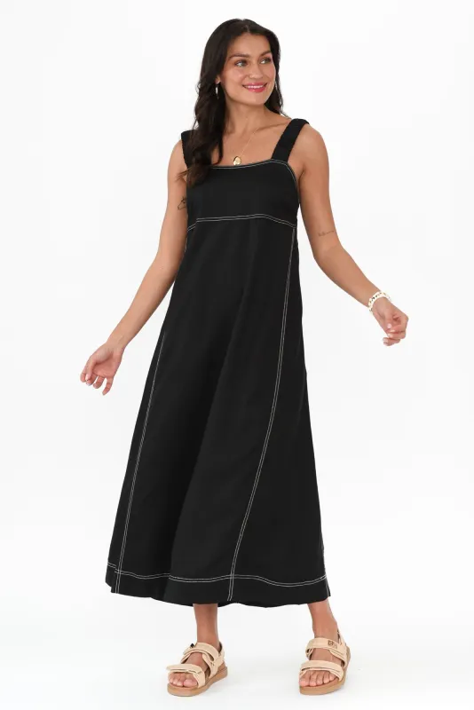 Cosma Black Contrast Maxi Dress sold by Blue Bungalow