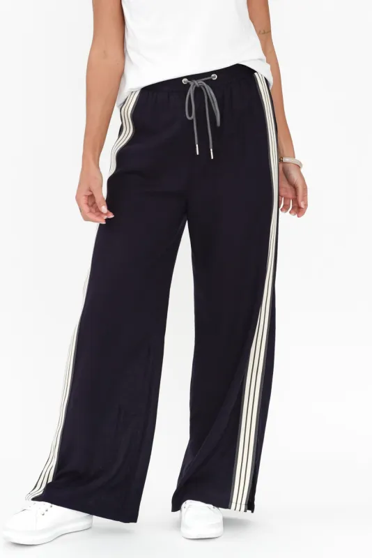 Elettra Navy Stripe Drawstring Pants sold by Blue Bungalow