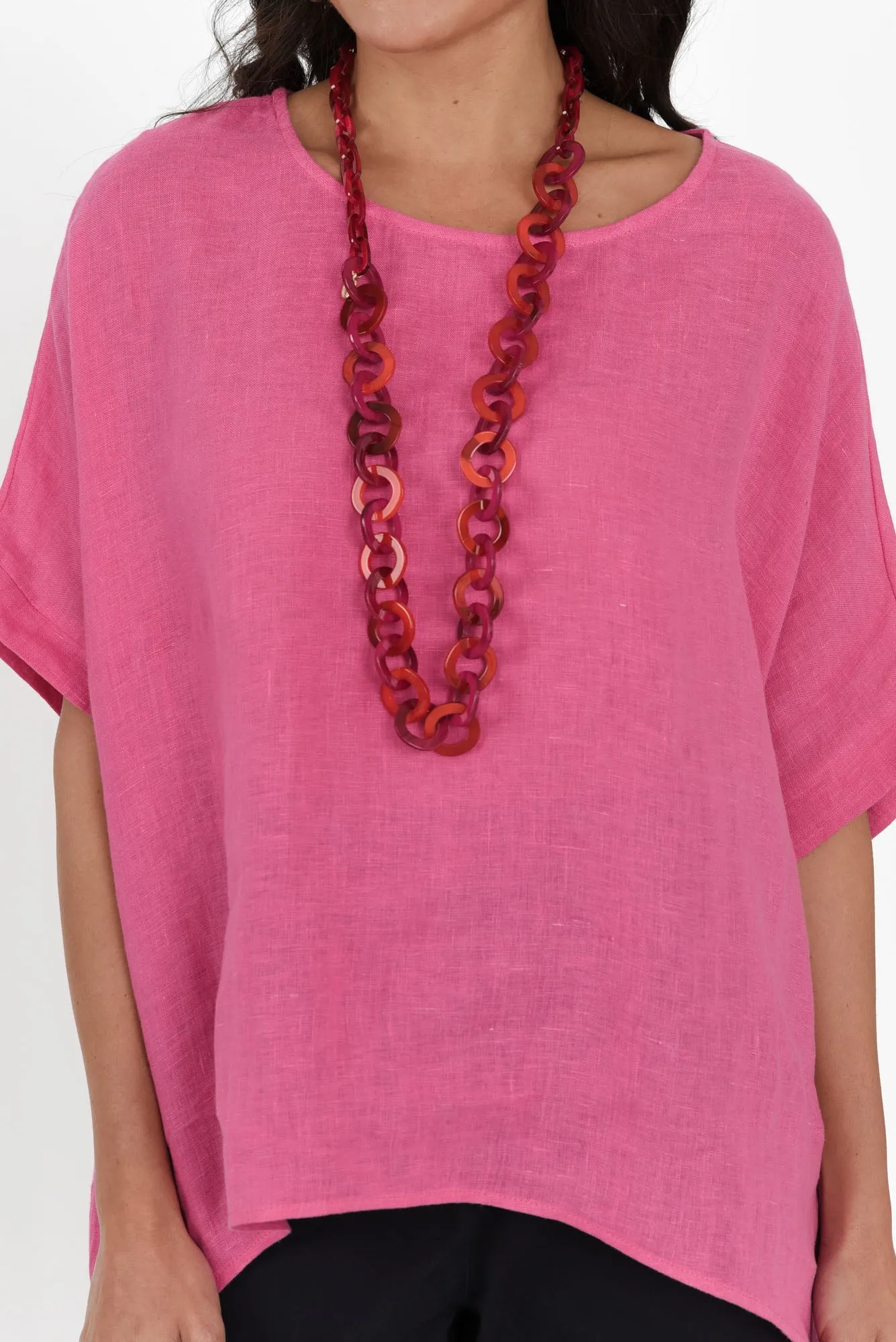 Chaya Hot Pink Linen Top sold by Blue Bungalow product image thumbnail 5