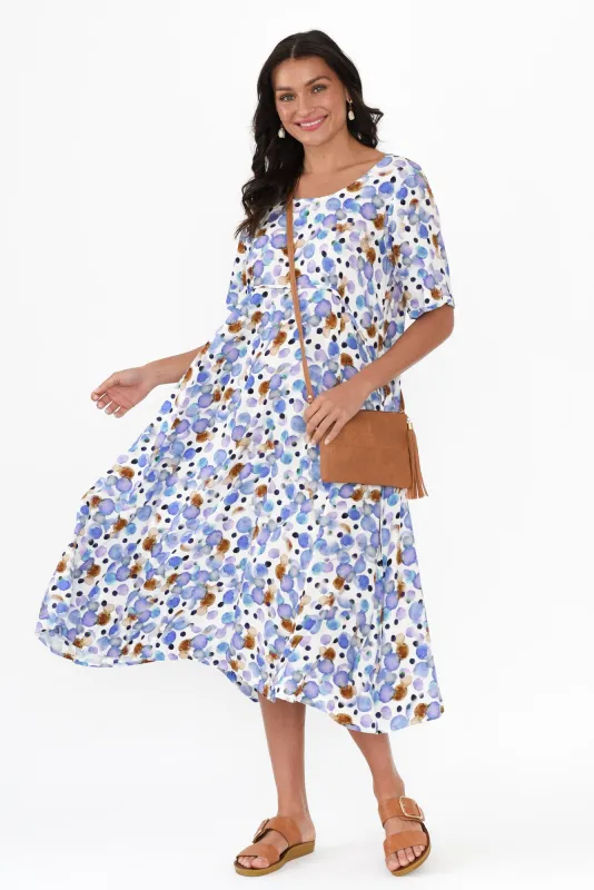 Jose Blue Spot Crescent Dress sold by Blue Bungalow