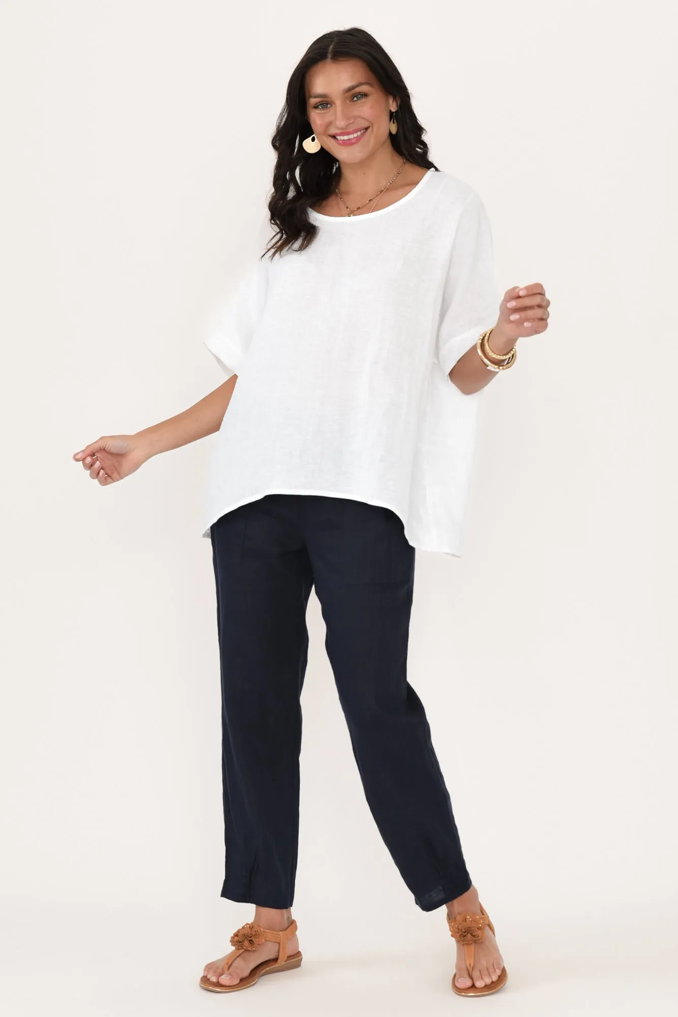 Chaya White Linen Top sold by Blue Bungalow product image thumbnail 2