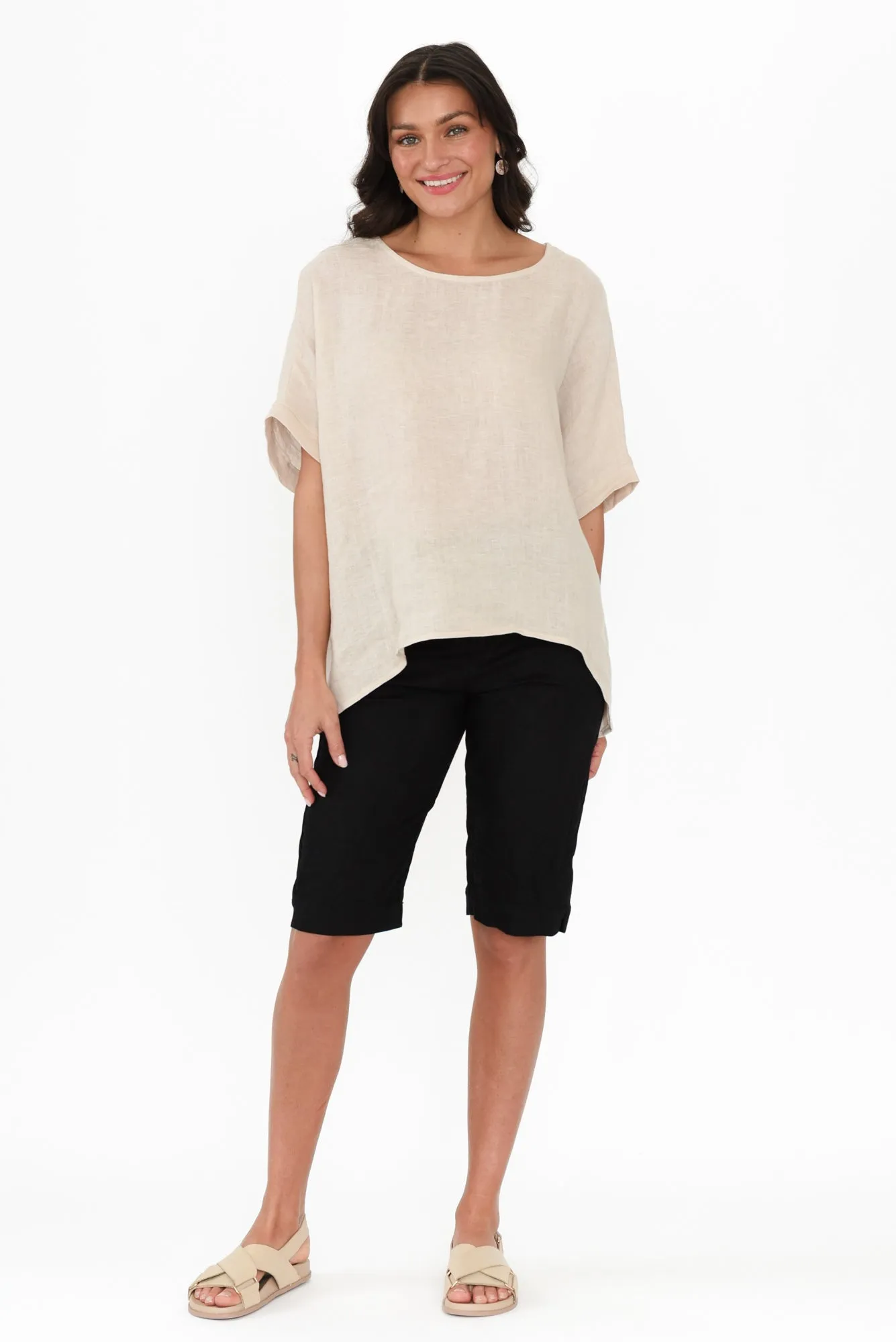 Chaya Beige Linen Top sold by Blue Bungalow product image thumbnail 2