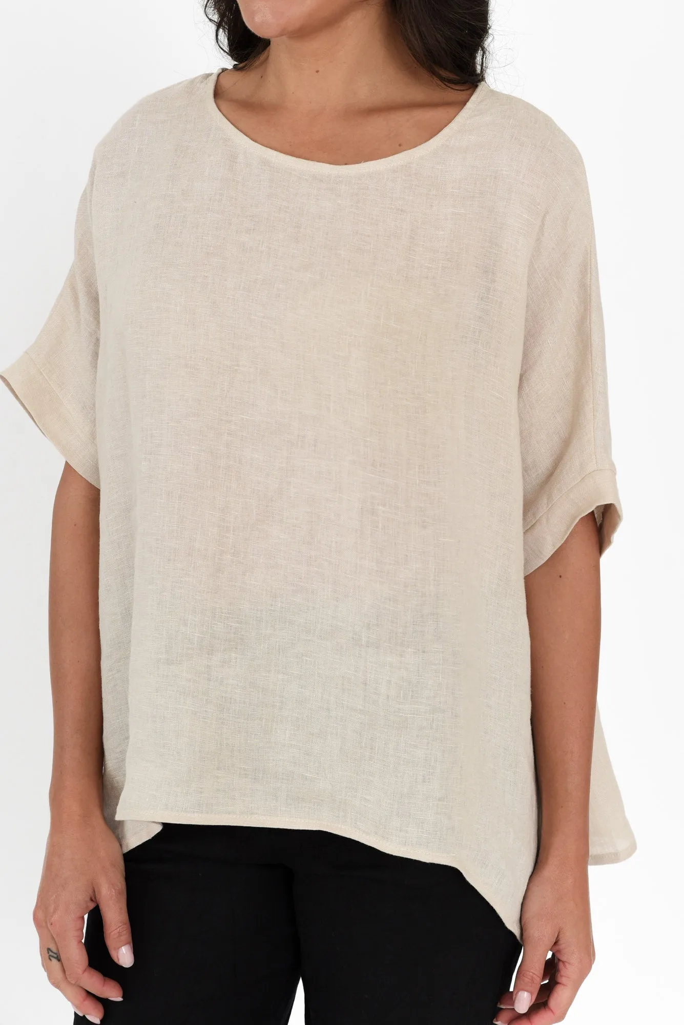 Chaya Beige Linen Top sold by Blue Bungalow product image thumbnail 5