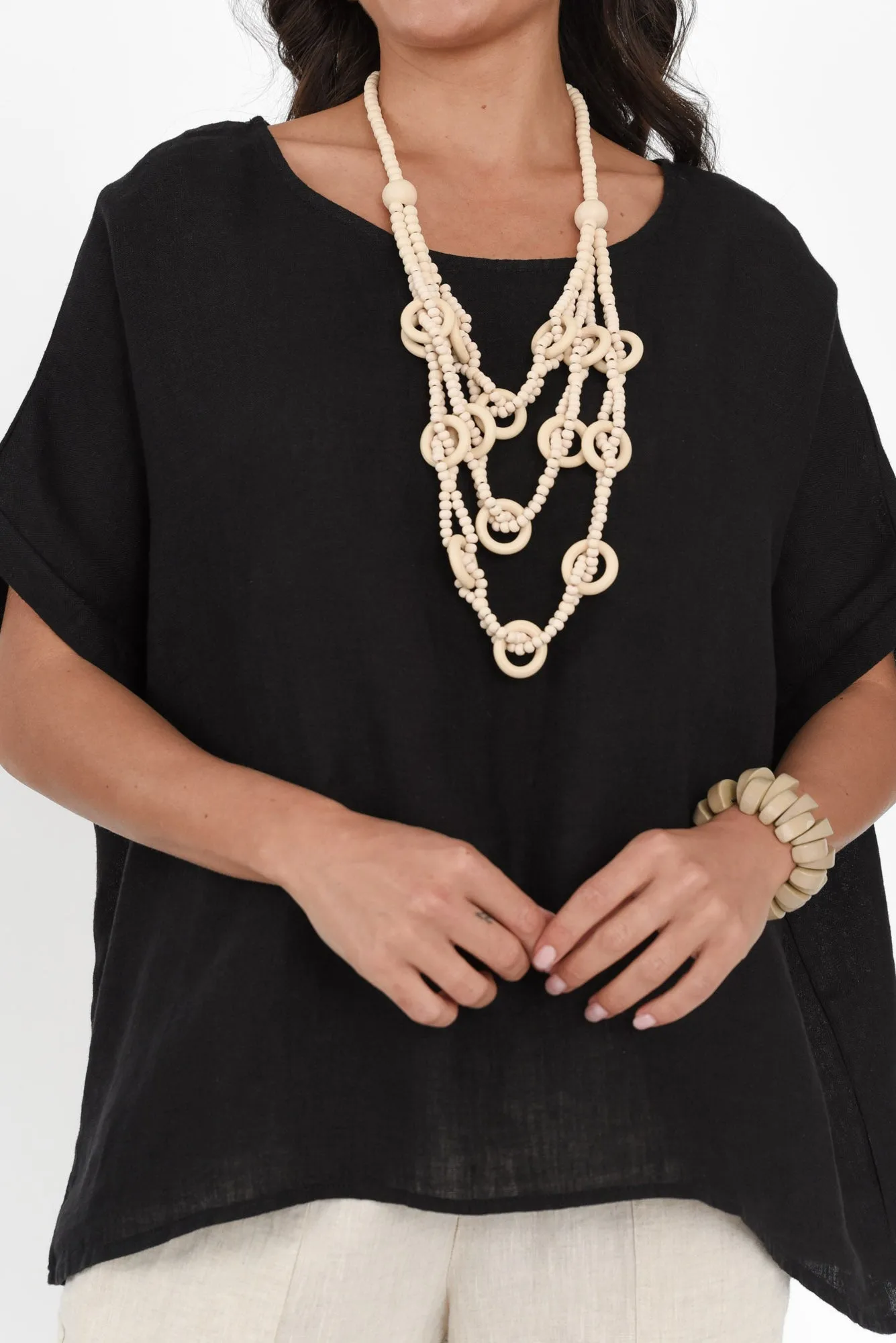 Chaya Black Linen Top sold by Blue Bungalow product image thumbnail 5