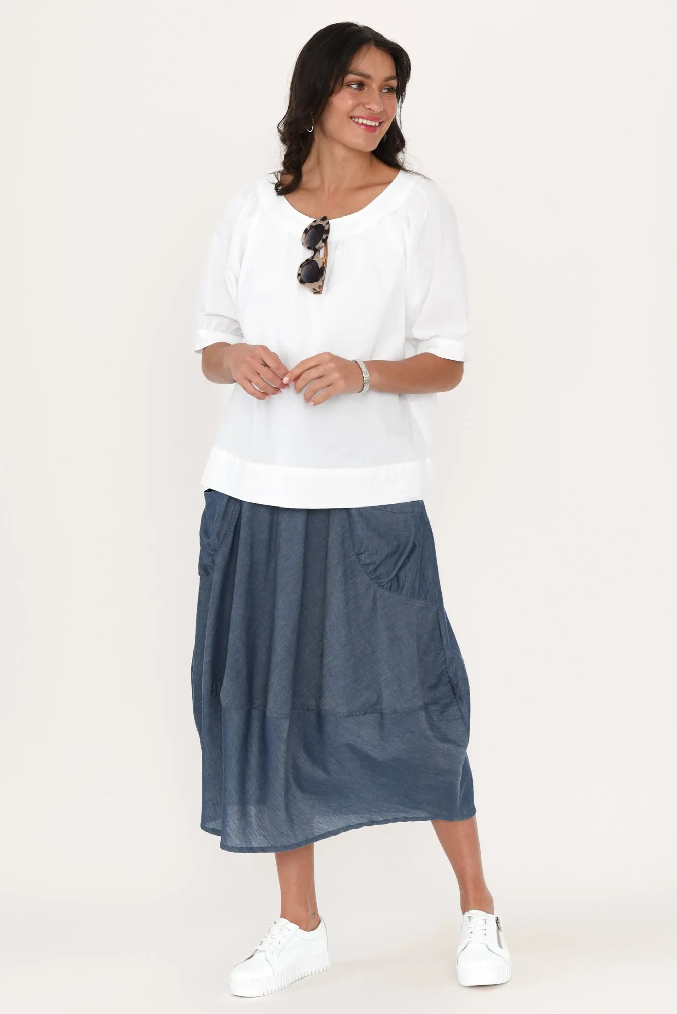 Rhea White Cotton Top sold by Blue Bungalow product image thumbnail 2