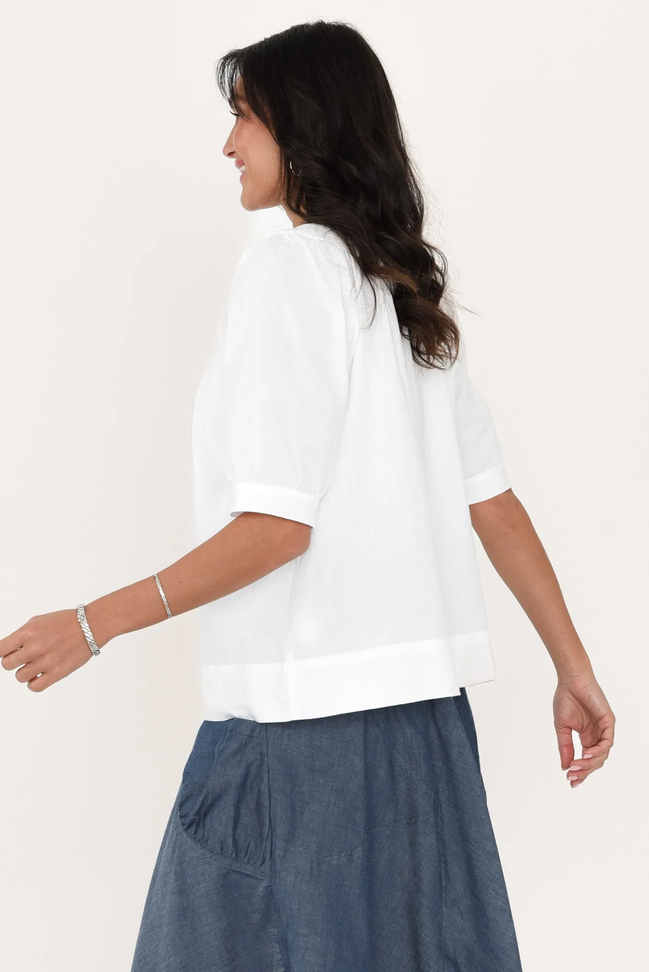 Rhea White Cotton Top sold by Blue Bungalow product image thumbnail 3