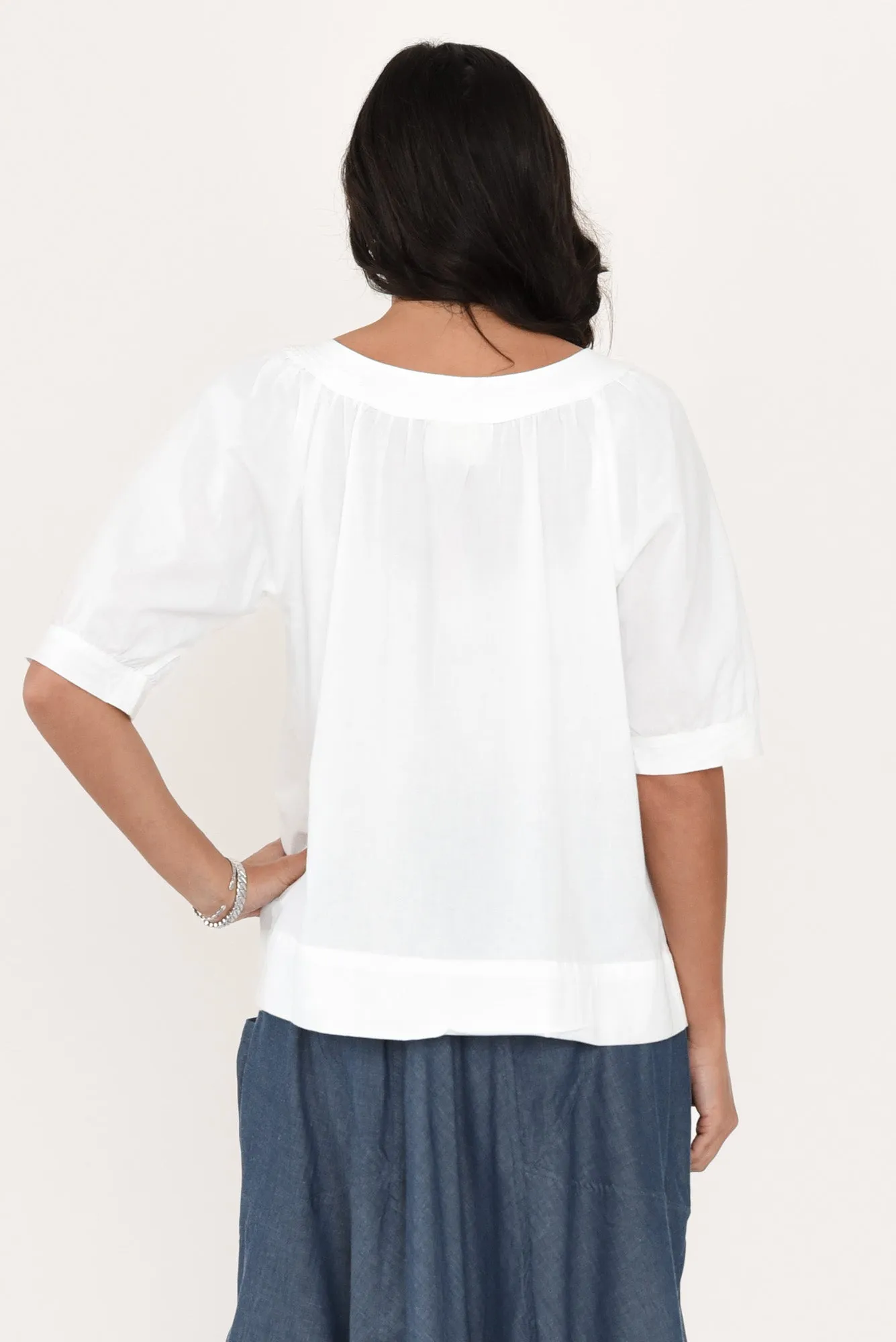 Rhea White Cotton Top sold by Blue Bungalow product image thumbnail 4