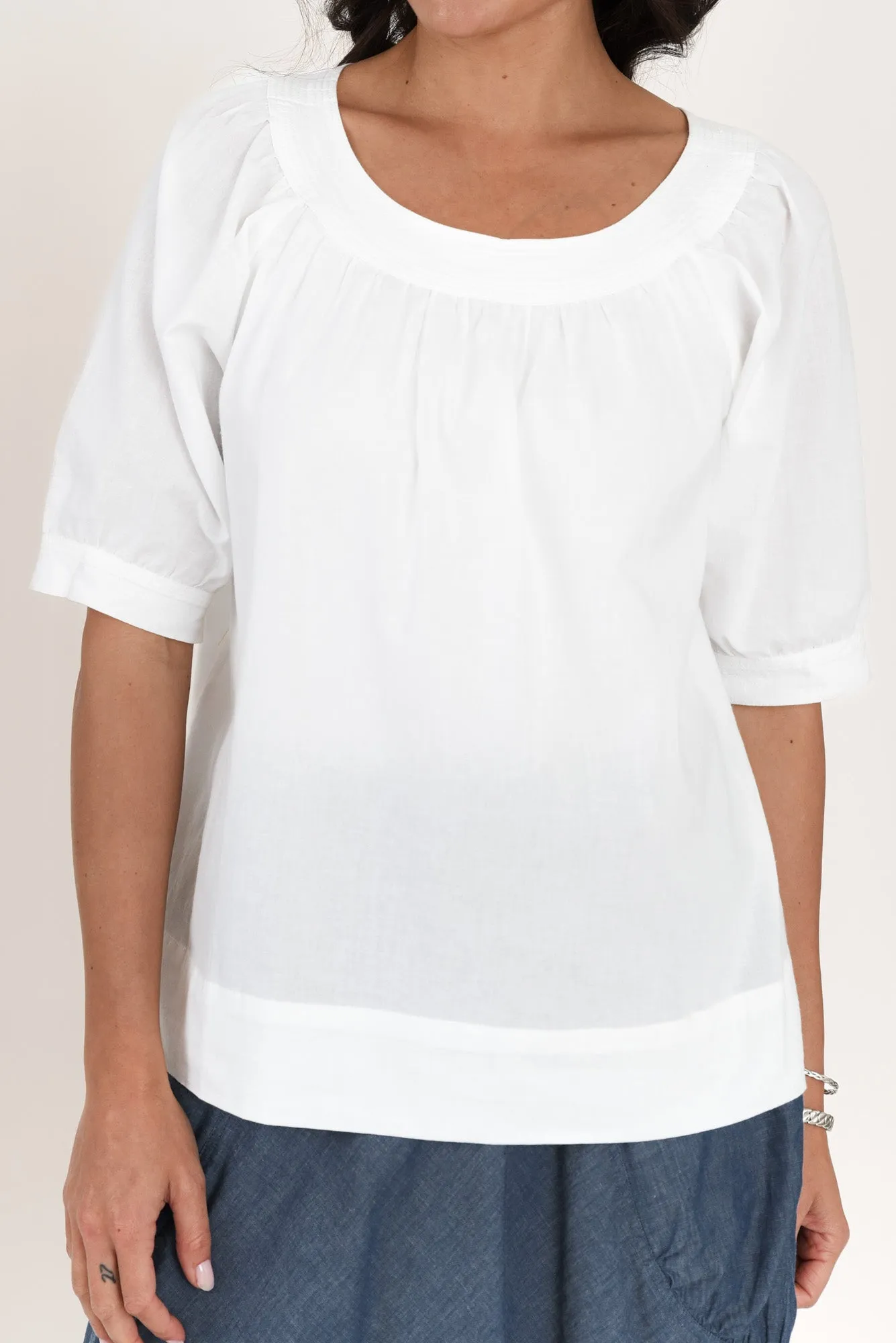 Rhea White Cotton Top sold by Blue Bungalow product image thumbnail 5