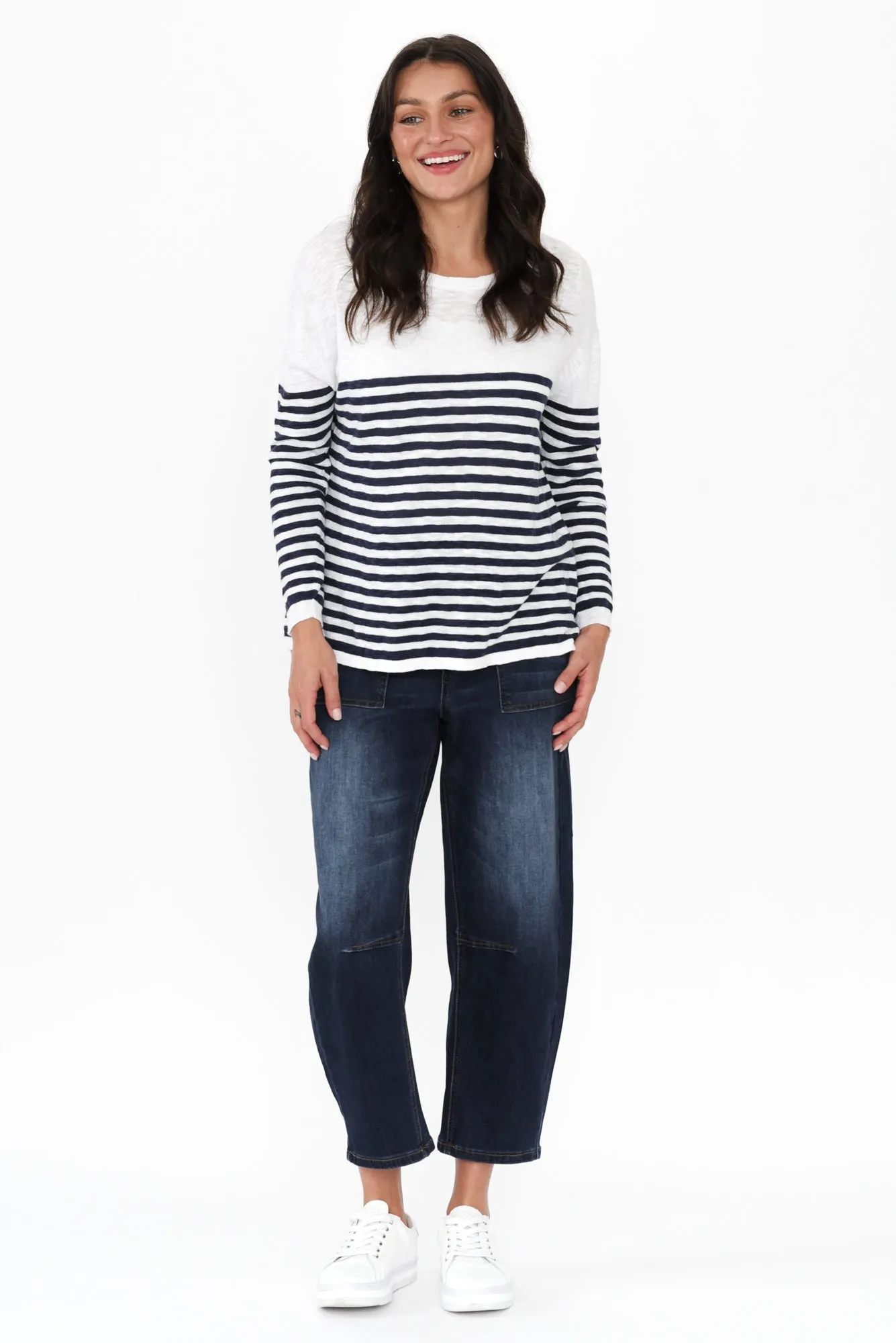 Leo Dark Blue Wide Leg Jeans sold by Blue Bungalow product image thumbnail 2