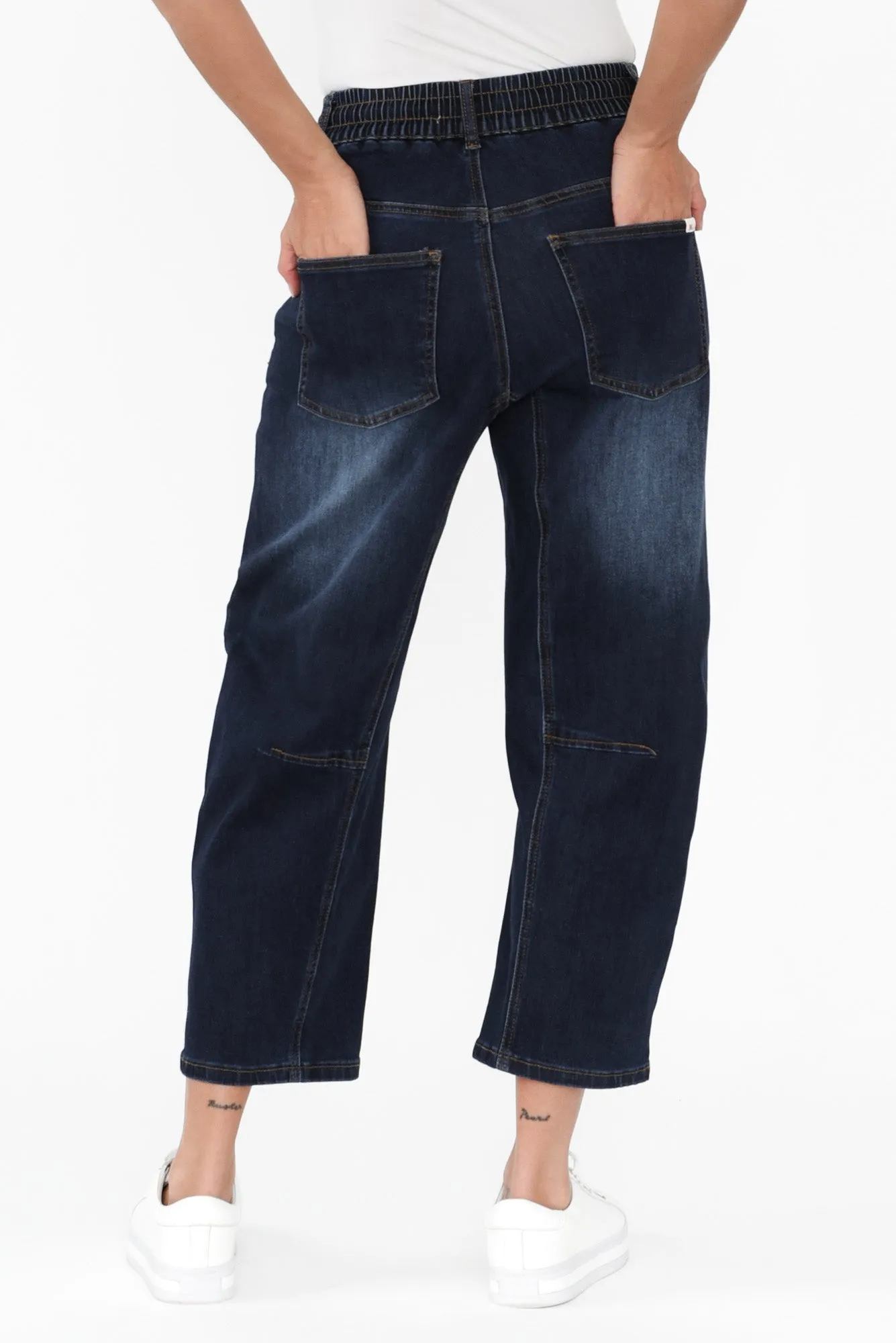 Leo Dark Blue Wide Leg Jeans sold by Blue Bungalow product image thumbnail 4