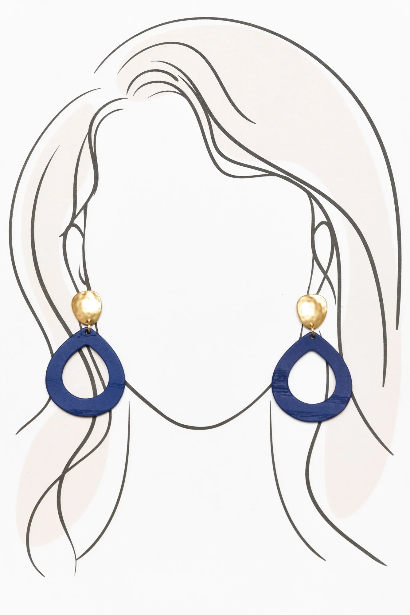 Tinsley Cobalt Wood Earrings sold by Blue Bungalow product image thumbnail 2