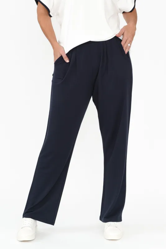 Carmen Navy Stretch Pants sold by Blue Bungalow