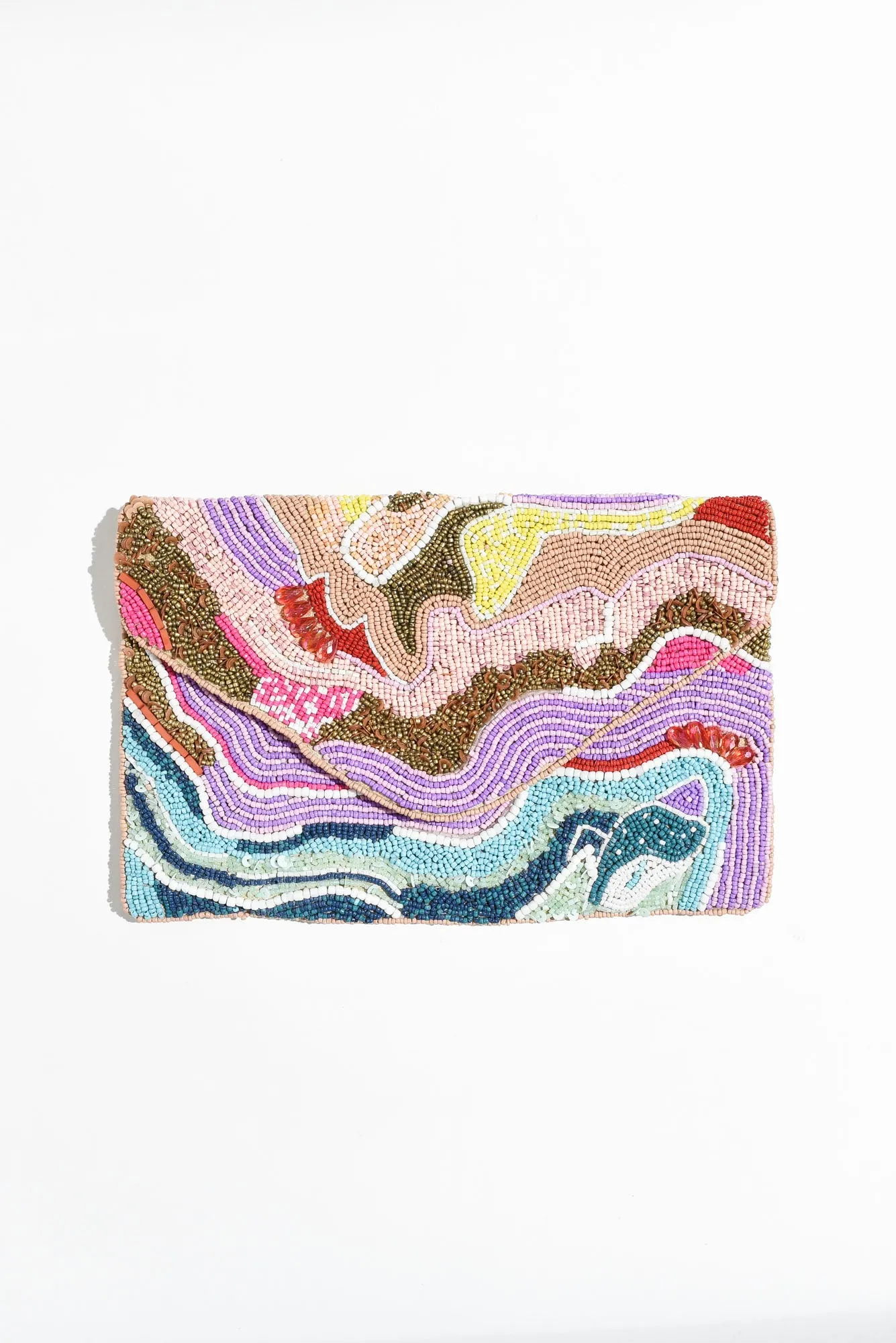 Kiera Pink Tropical Beaded Clutch sold by Blue Bungalow product image thumbnail 2