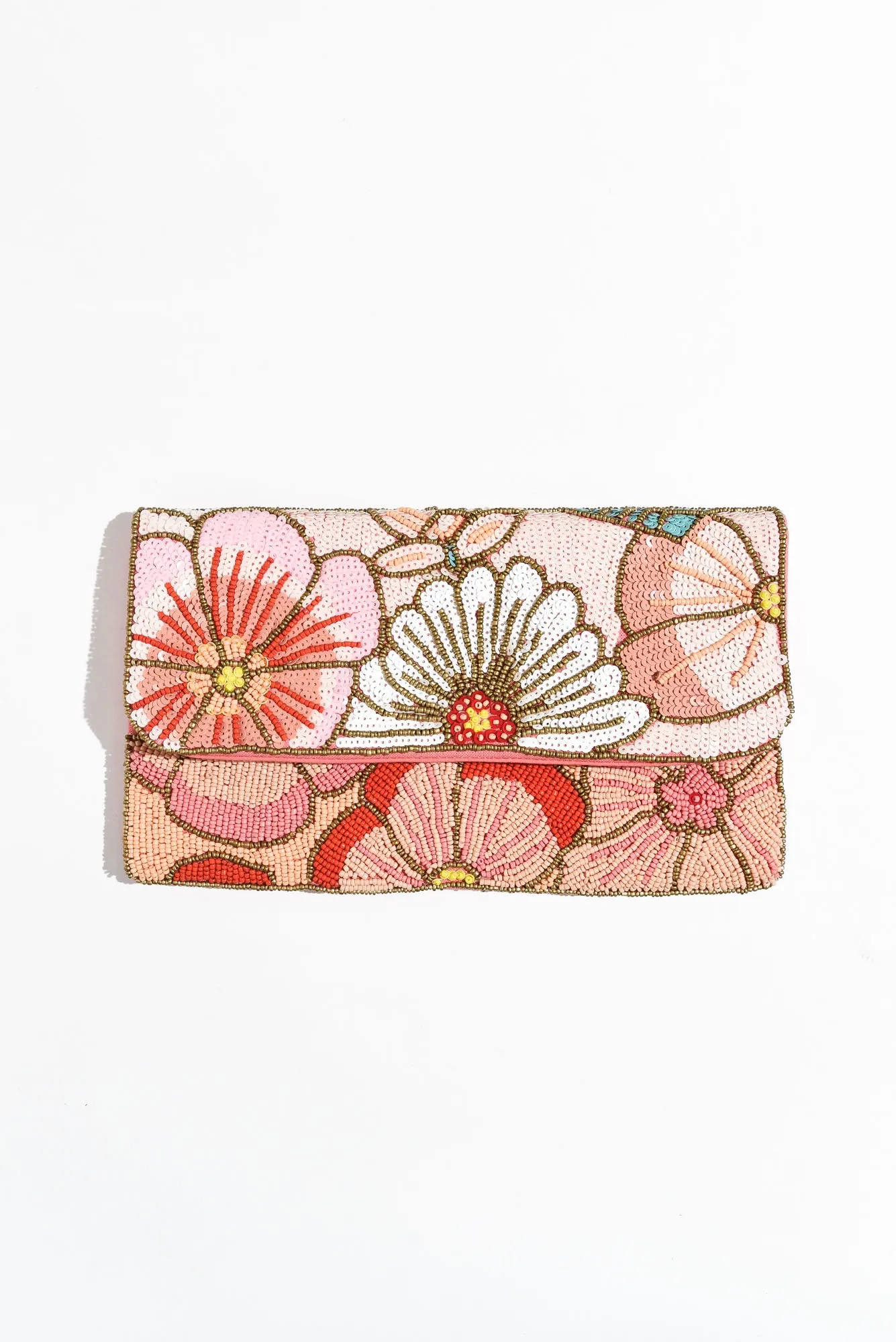 Mallory Pink Floral Beaded Clutch sold by Blue Bungalow product image thumbnail 2