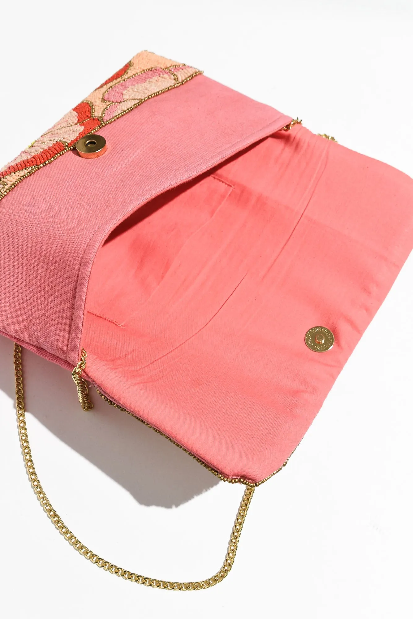 Mallory Pink Floral Beaded Clutch sold by Blue Bungalow product image thumbnail 3
