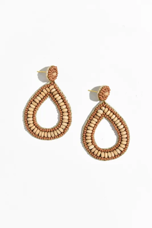 Arletta Brown Beaded Drop Earrings sold by Blue Bungalow