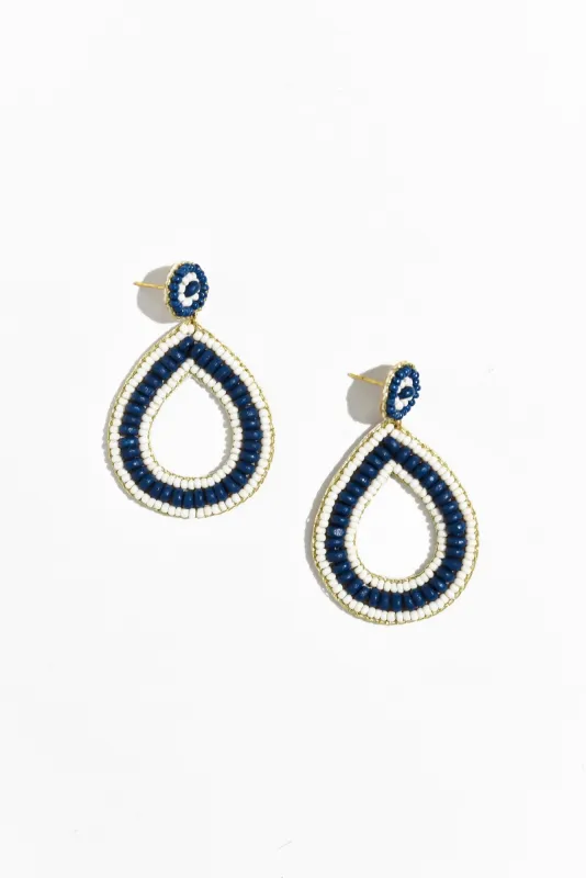 Arletta Blue Beaded Drop Earrings sold by Blue Bungalow