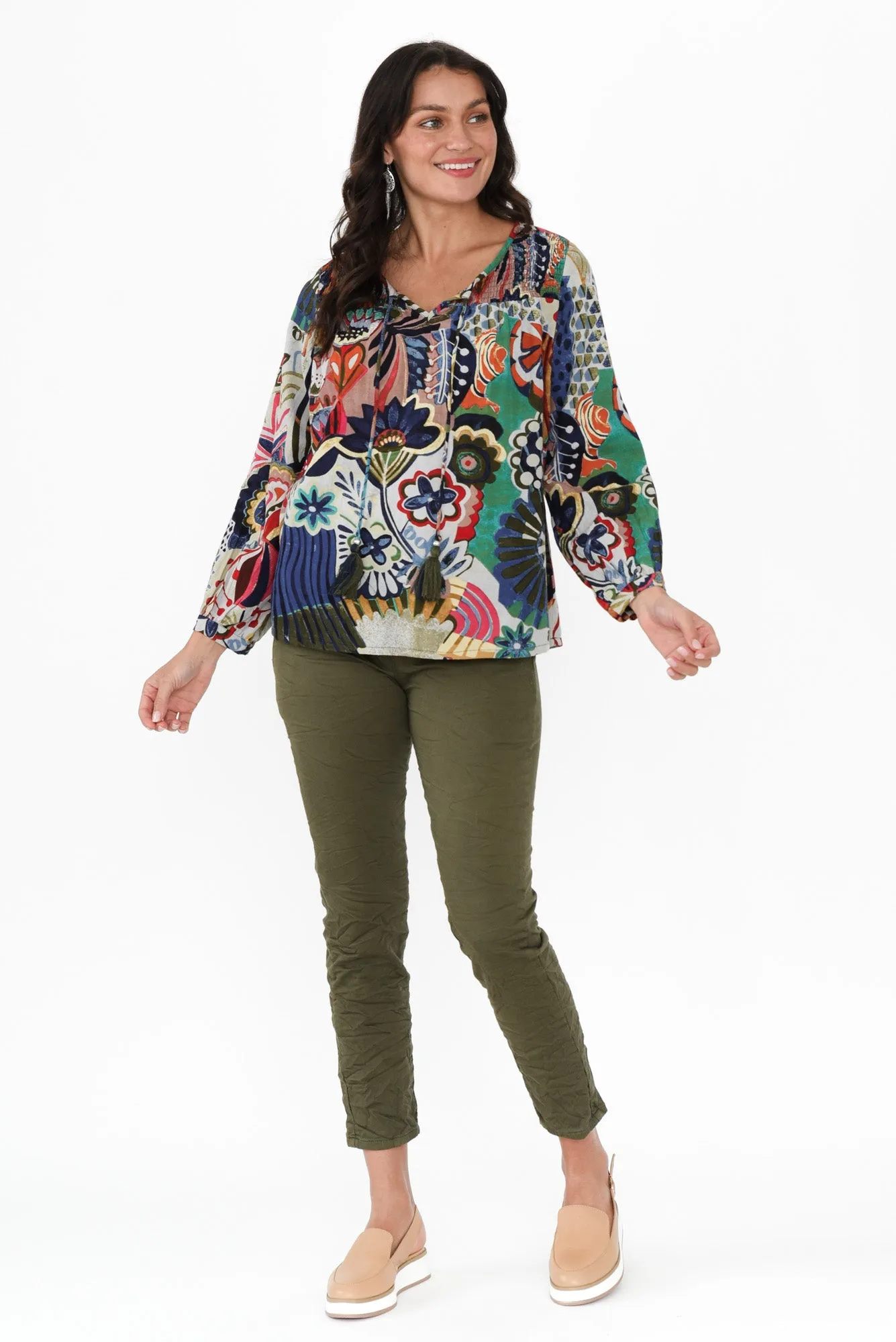 Riley Khaki Denim Jogger Pants sold by Blue Bungalow product image thumbnail 2