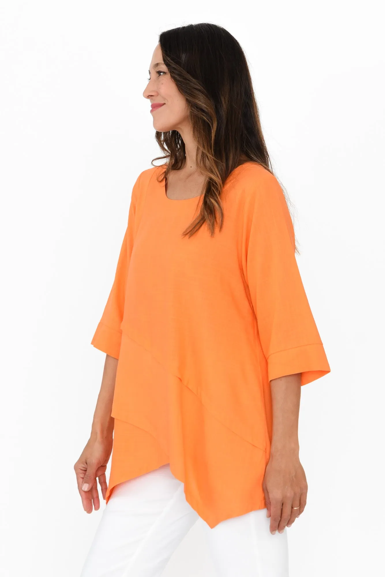 Anya Orange Linen Cotton Top sold by Blue Bungalow product image thumbnail 3