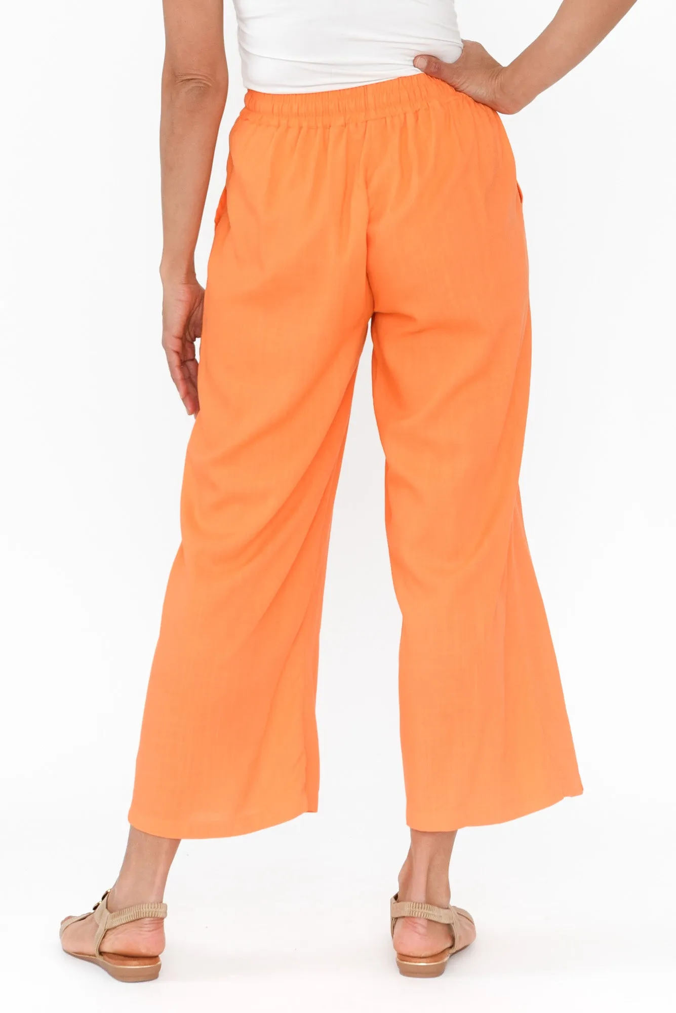 Minnelli Orange Linen Cotton Pants sold by Blue Bungalow product image thumbnail 4