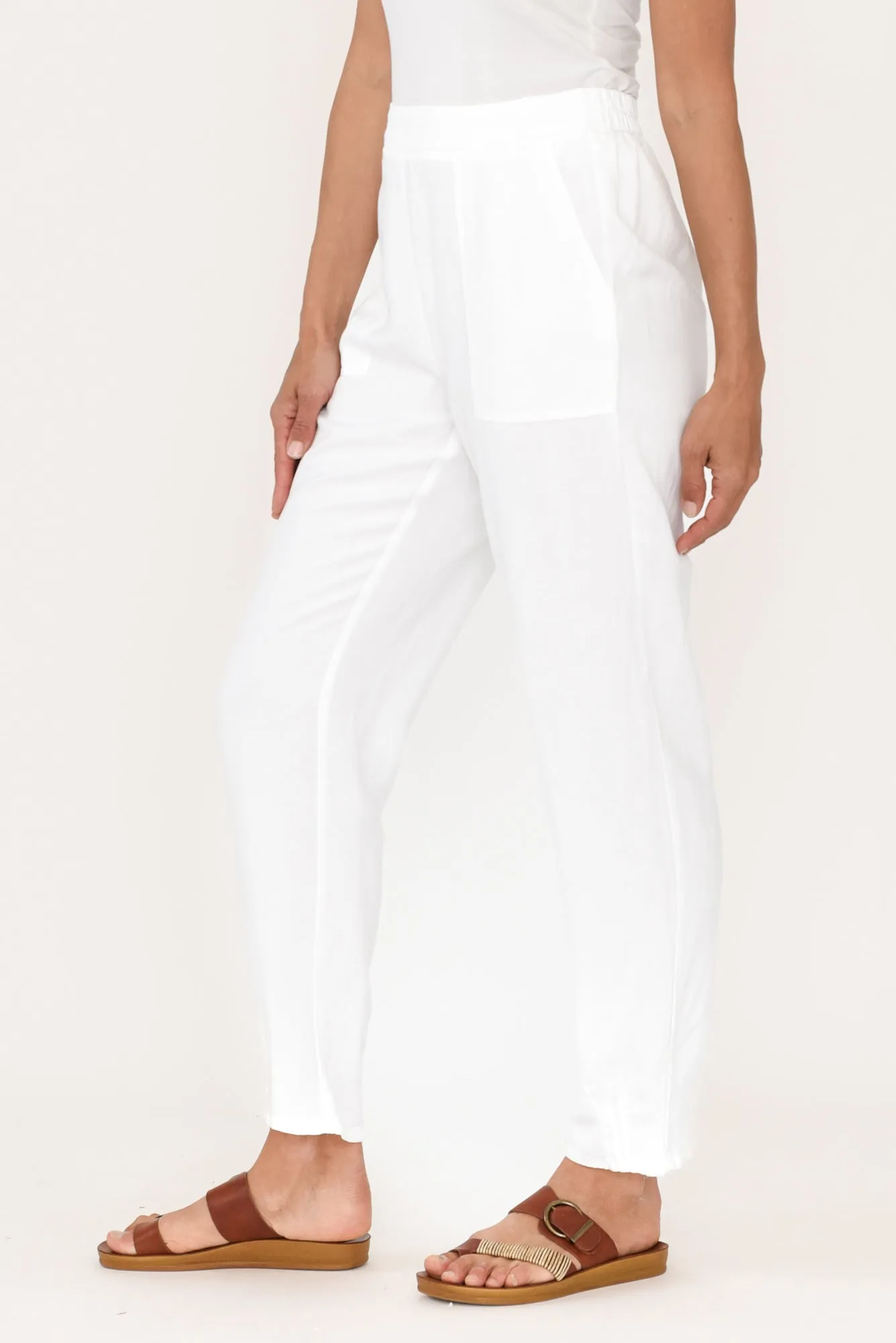 Manon White Cropped Pants sold by Blue Bungalow product image thumbnail 3