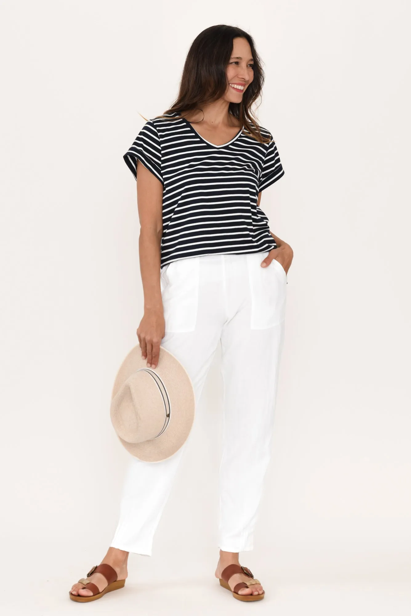 Manon White Cropped Pants sold by Blue Bungalow product image thumbnail 2