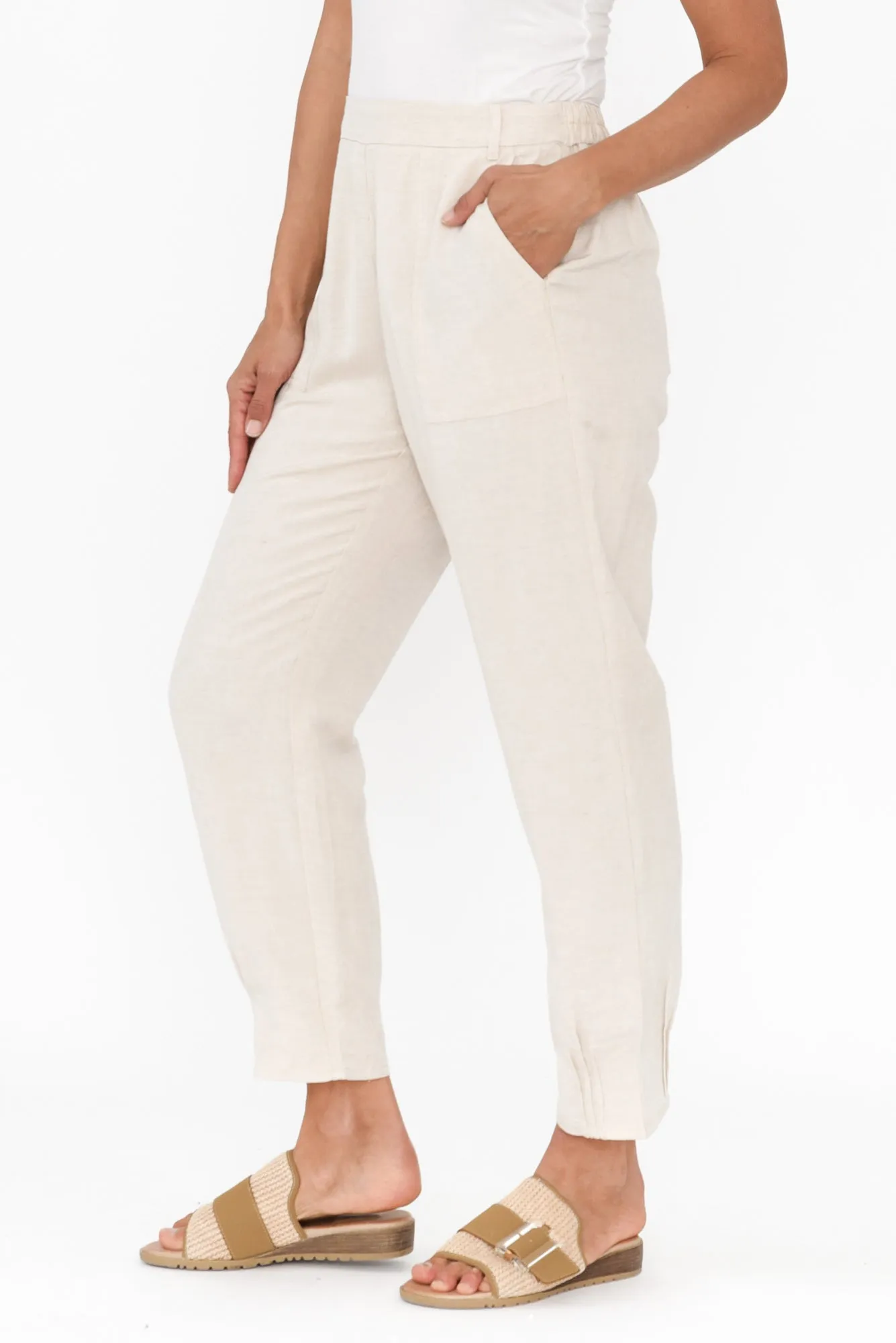 Manon Beige Cropped Pants sold by Blue Bungalow product image thumbnail 3