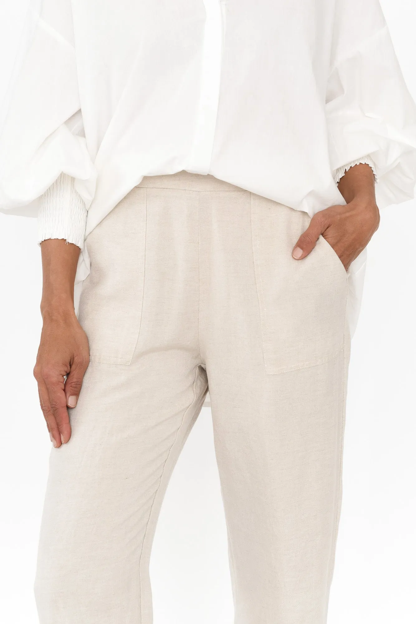 Manon Beige Cropped Pants sold by Blue Bungalow product image thumbnail 5