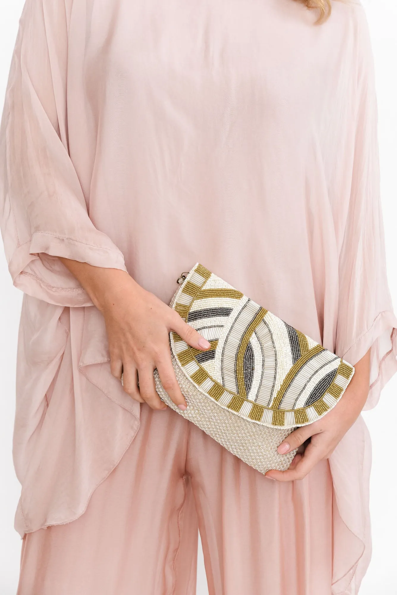 Maja Beige Beaded Clutch sold by Blue Bungalow product image thumbnail 2