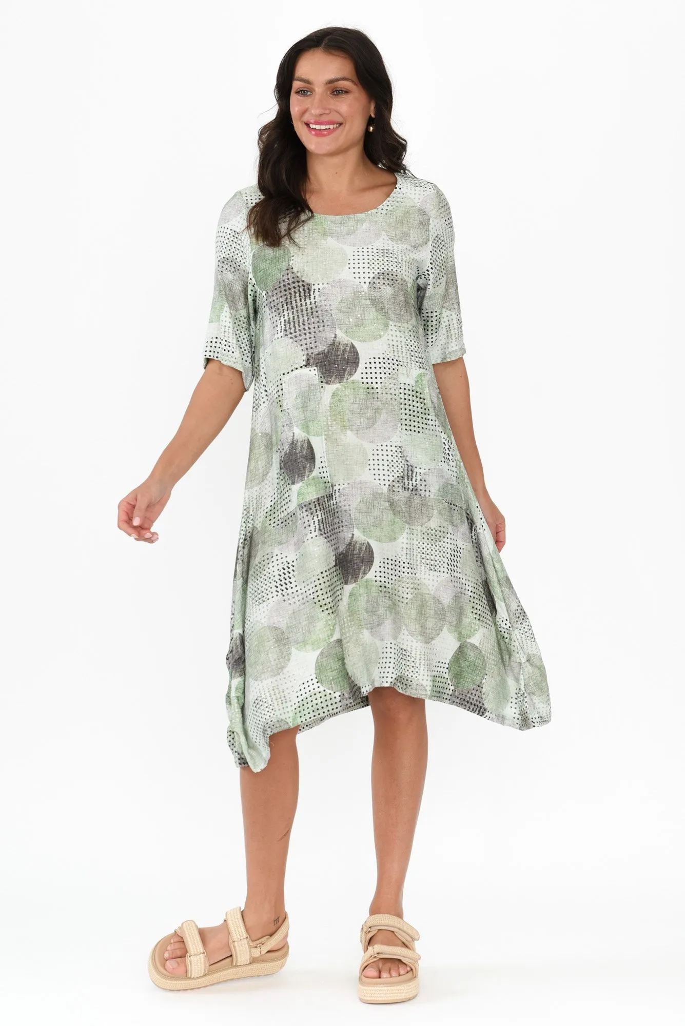 Kirby Green Circle Pocket Dress sold by Blue Bungalow product image thumbnail 2