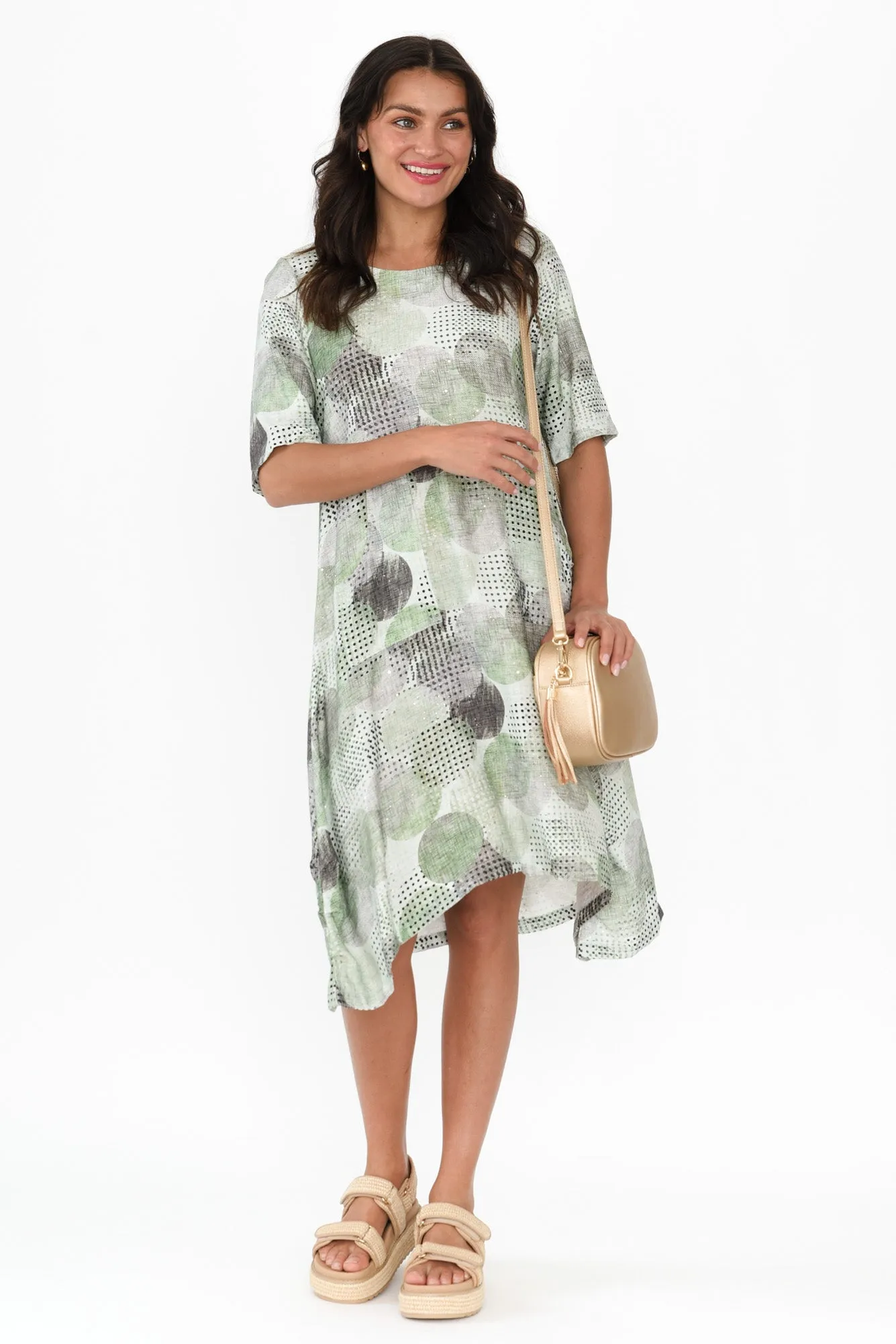 Kirby Green Circle Pocket Dress sold by Blue Bungalow