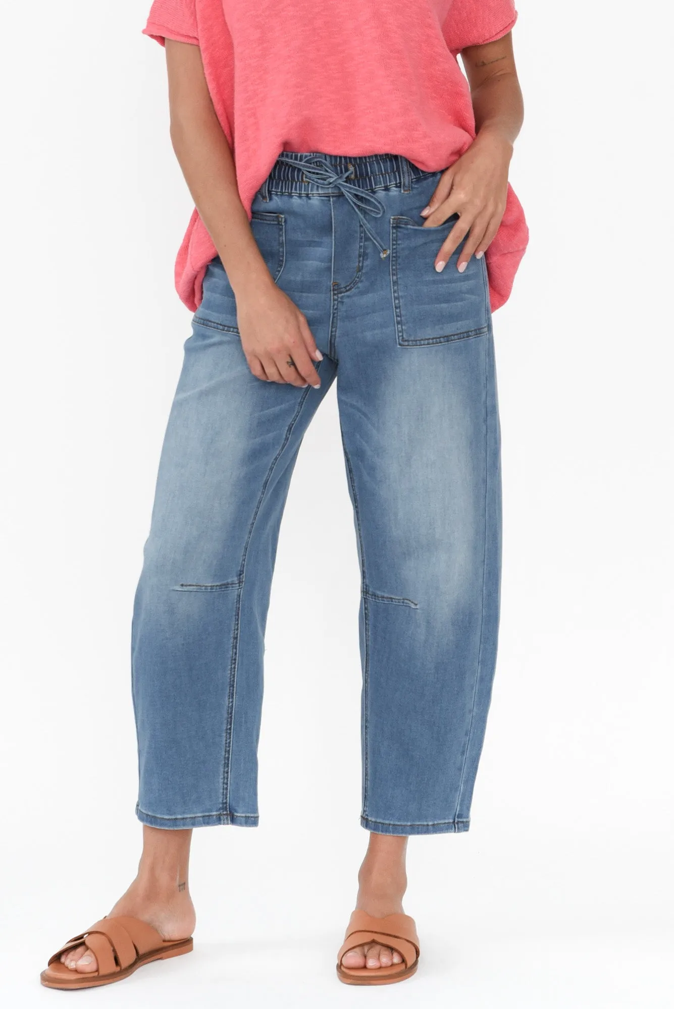 Leo Blue Relaxed Tapered Jeans sold by Blue Bungalow product image thumbnail 2