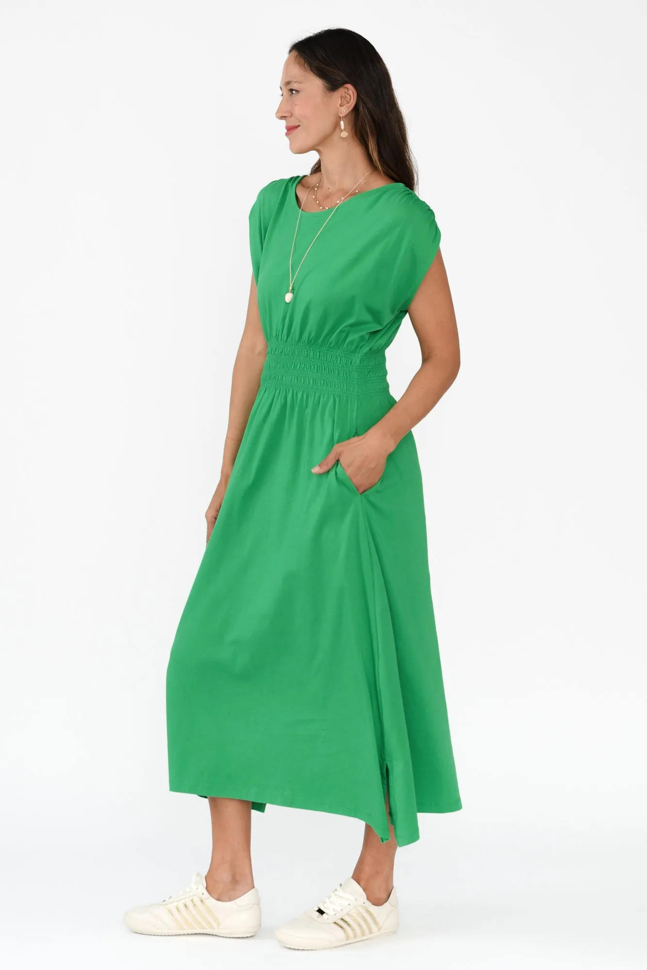 Nelle Green Cotton Pocket Dress sold by Blue Bungalow product image thumbnail 3