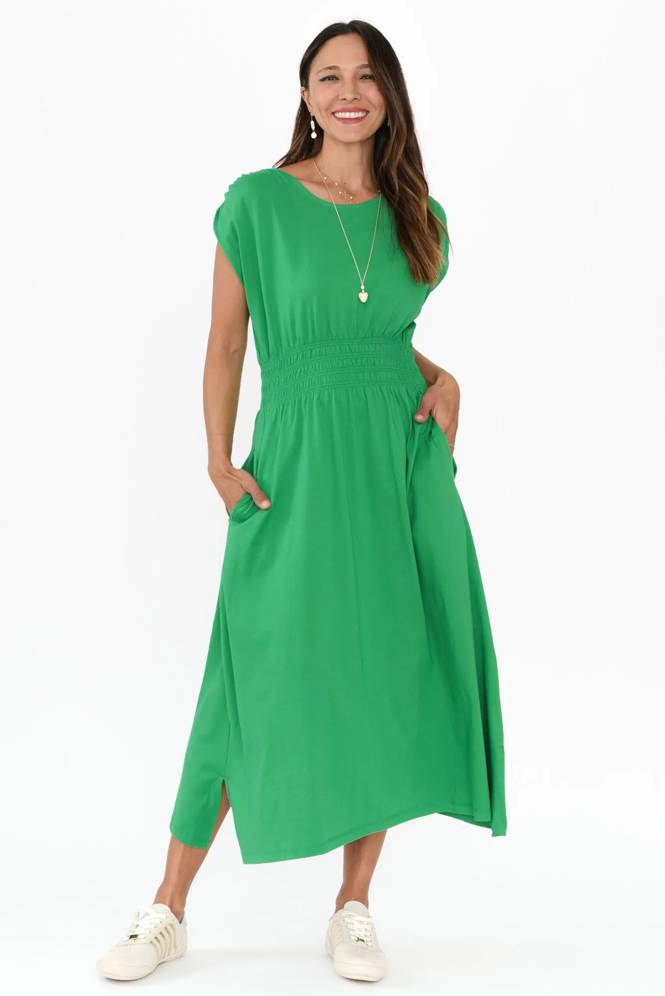 Nelle Green Cotton Pocket Dress sold by Blue Bungalow product image thumbnail 2