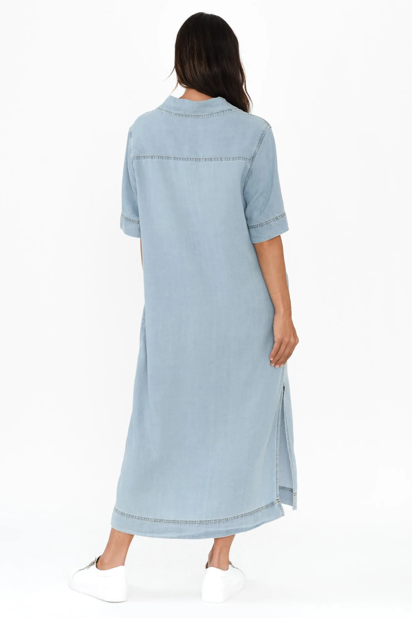 Emmy Blue Denim Shirt Dress sold by Blue Bungalow product image thumbnail 4