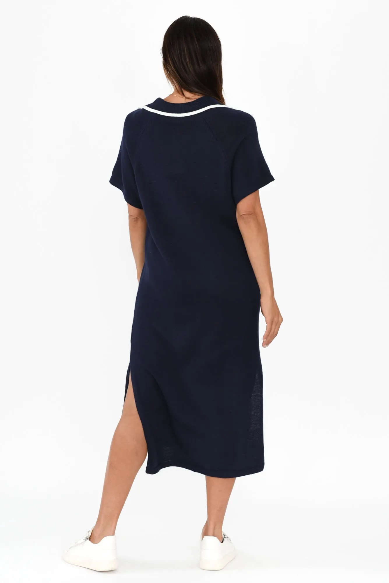 Fabiola Navy Contrast Knit Dress sold by Blue Bungalow product image thumbnail 4