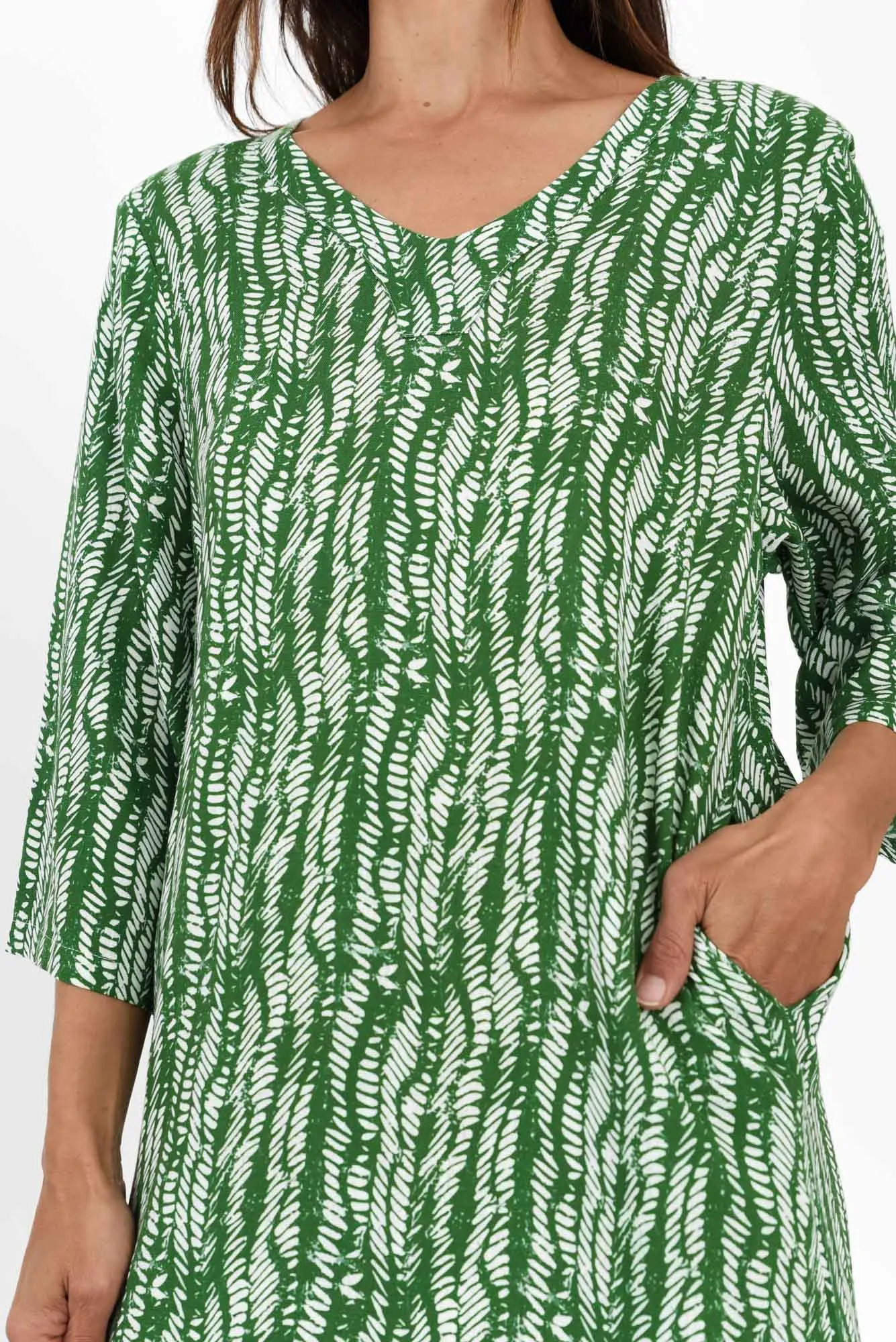 Celine Green Dash Linen Cotton Dress sold by Blue Bungalow product image thumbnail 5