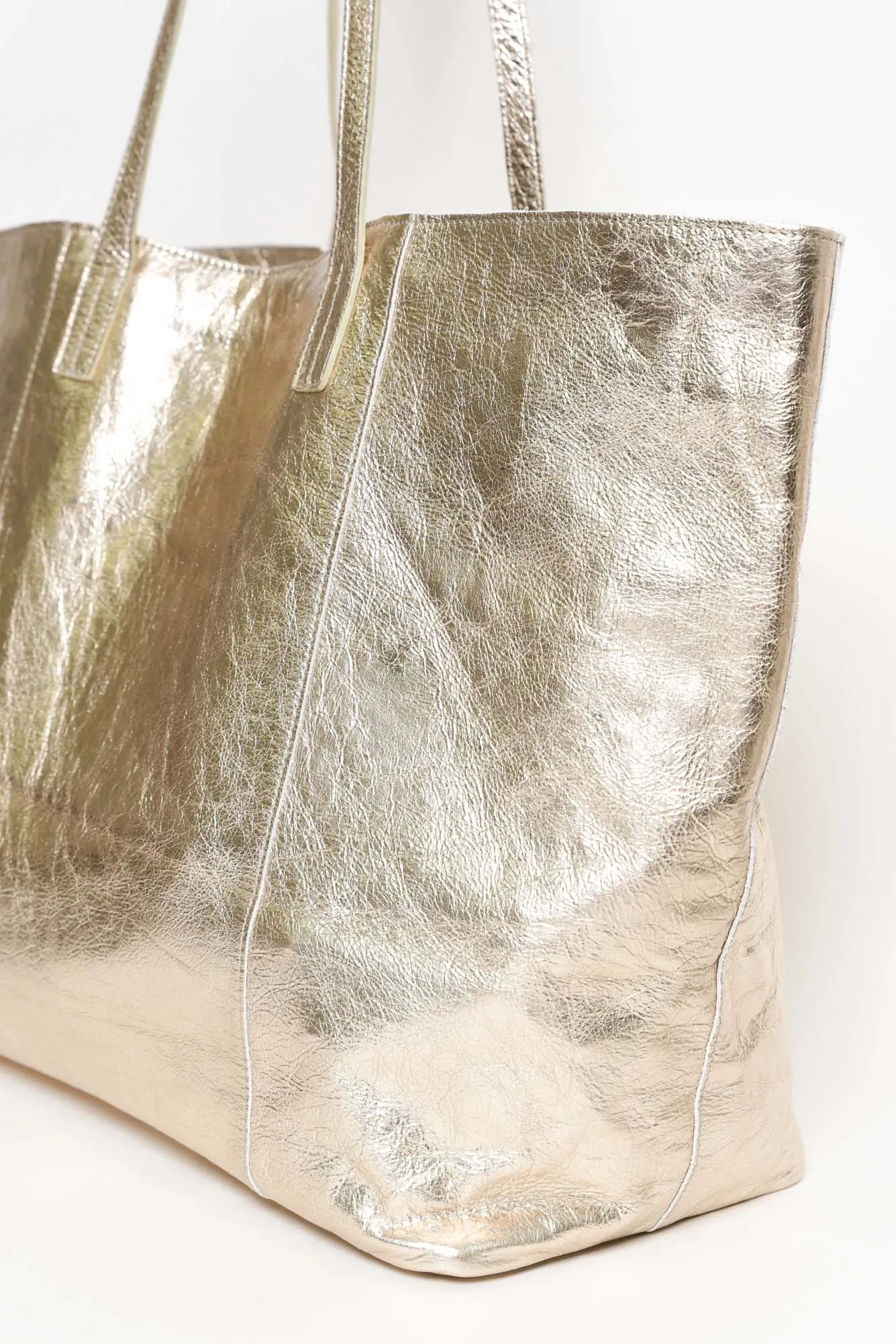 Elara Champagne Metallic Tote Bag sold by Blue Bungalow product image thumbnail 3