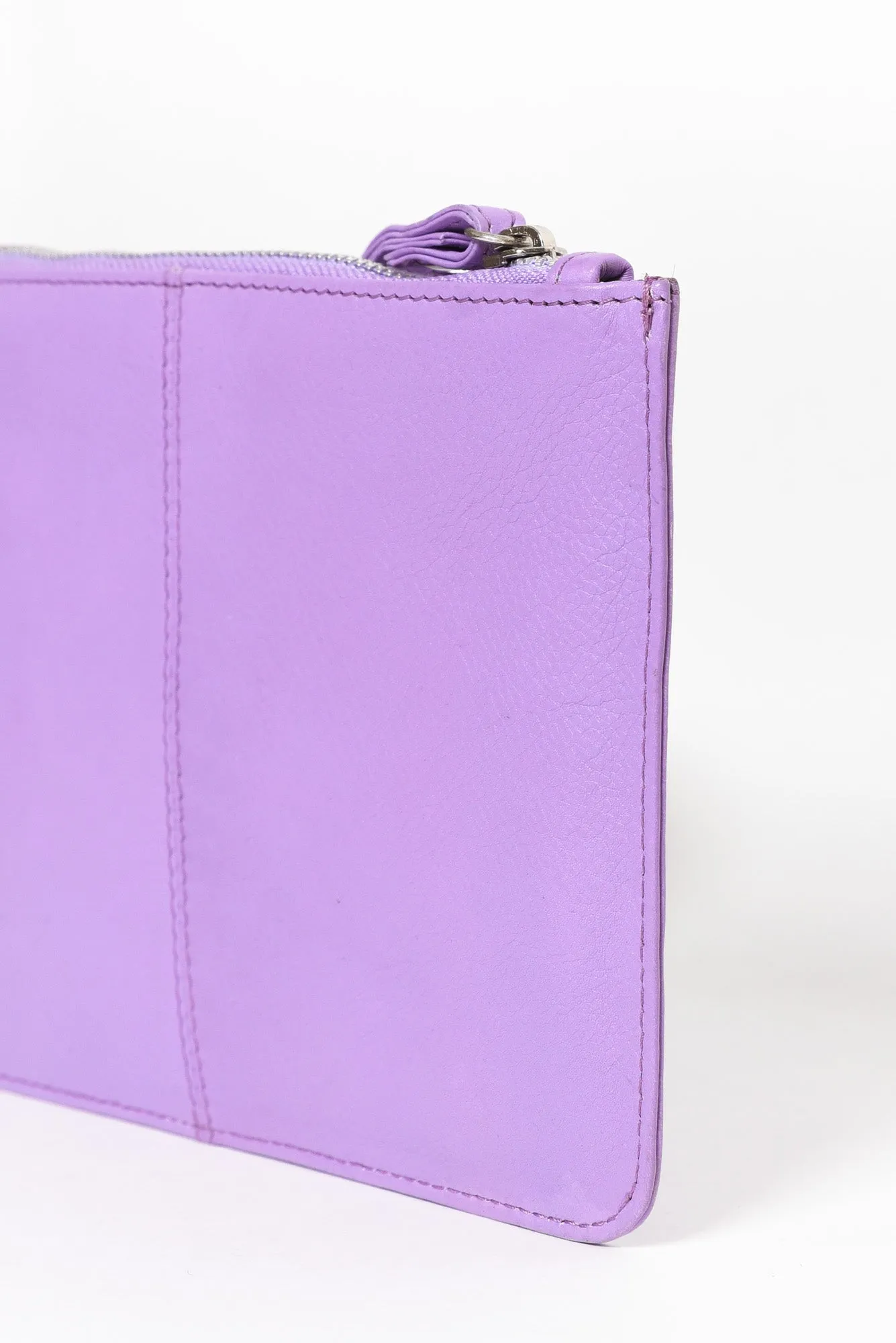 Queens Lilac Leather Clutch sold by Blue Bungalow product image thumbnail 3