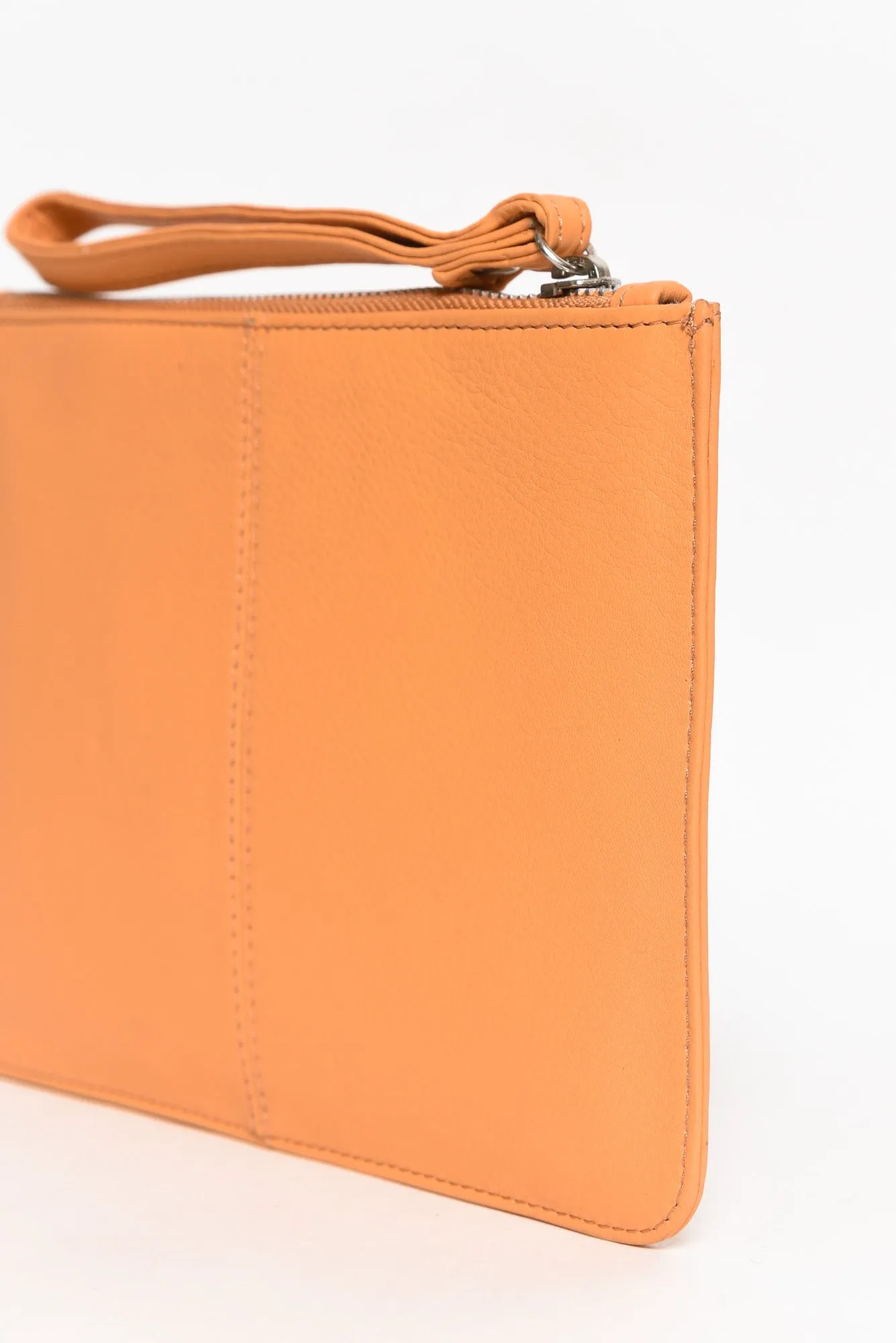 Queens Apricot Leather Clutch sold by Blue Bungalow product image thumbnail 3