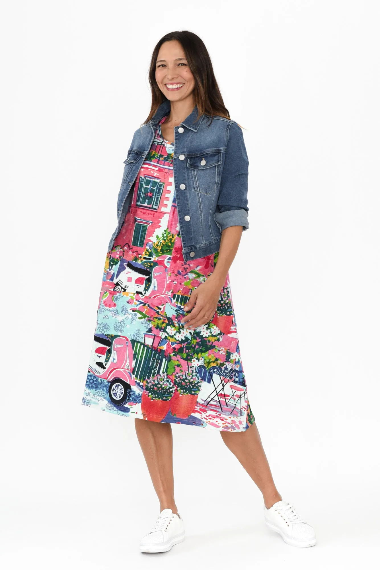 Ellis Pink Village Cotton Pocket Dress sold by Blue Bungalow product image thumbnail 2