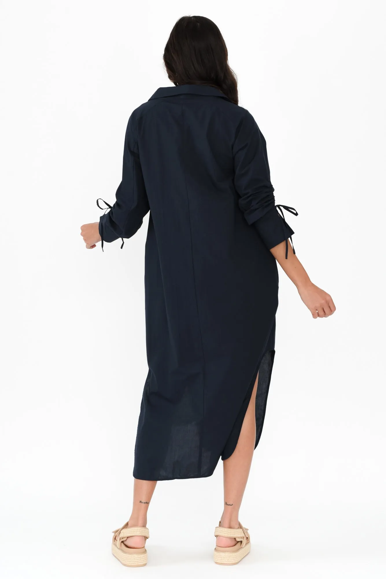 Billy Navy Cotton Poplin Dress sold by Blue Bungalow product image thumbnail 4