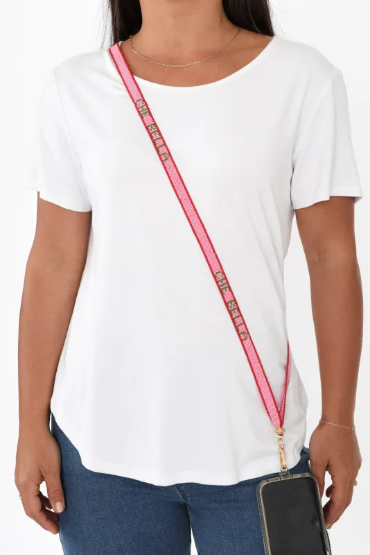 Che Bella Pink Beaded Lanyard sold by Blue Bungalow