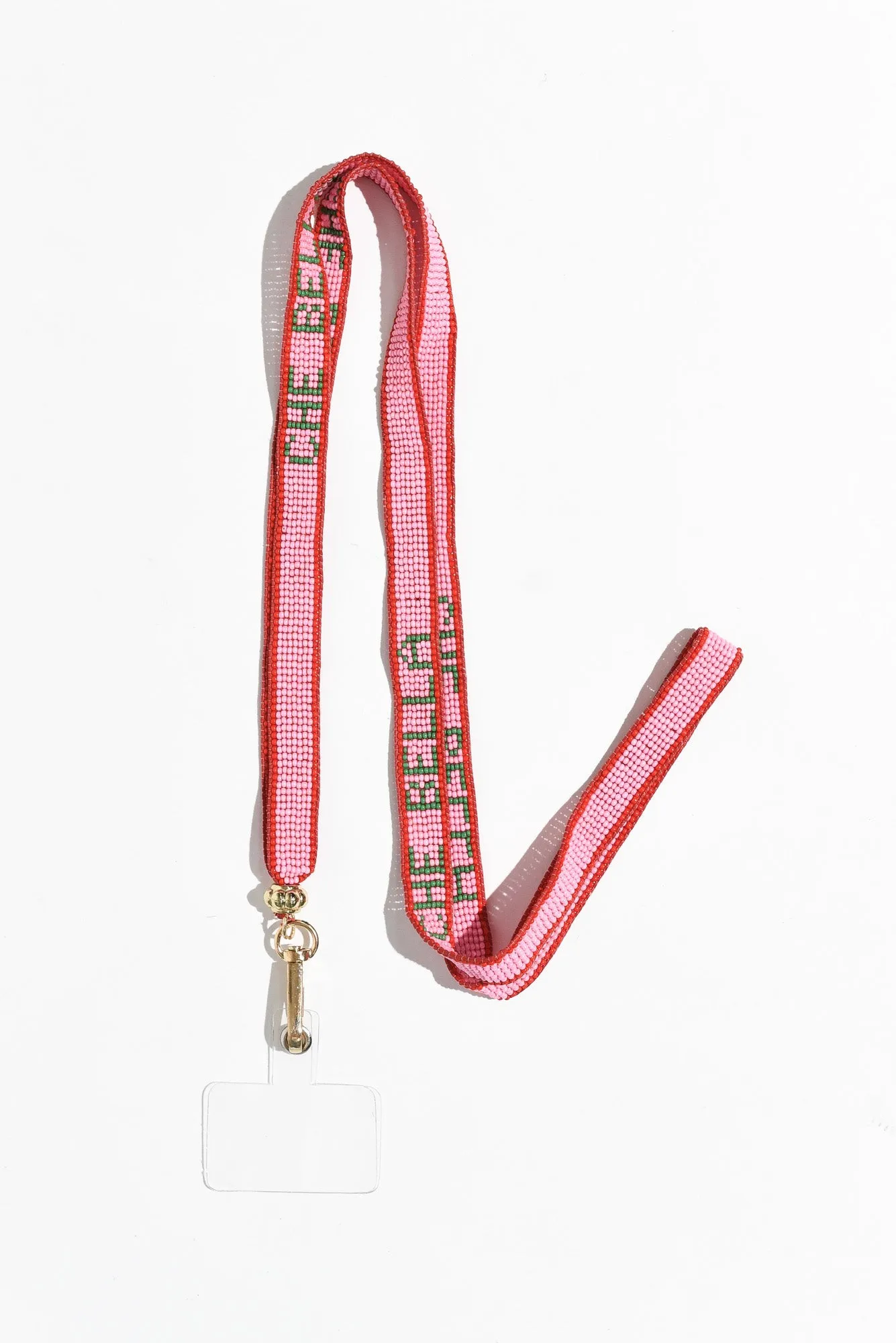 Che Bella Pink Beaded Lanyard sold by Blue Bungalow product image thumbnail 2